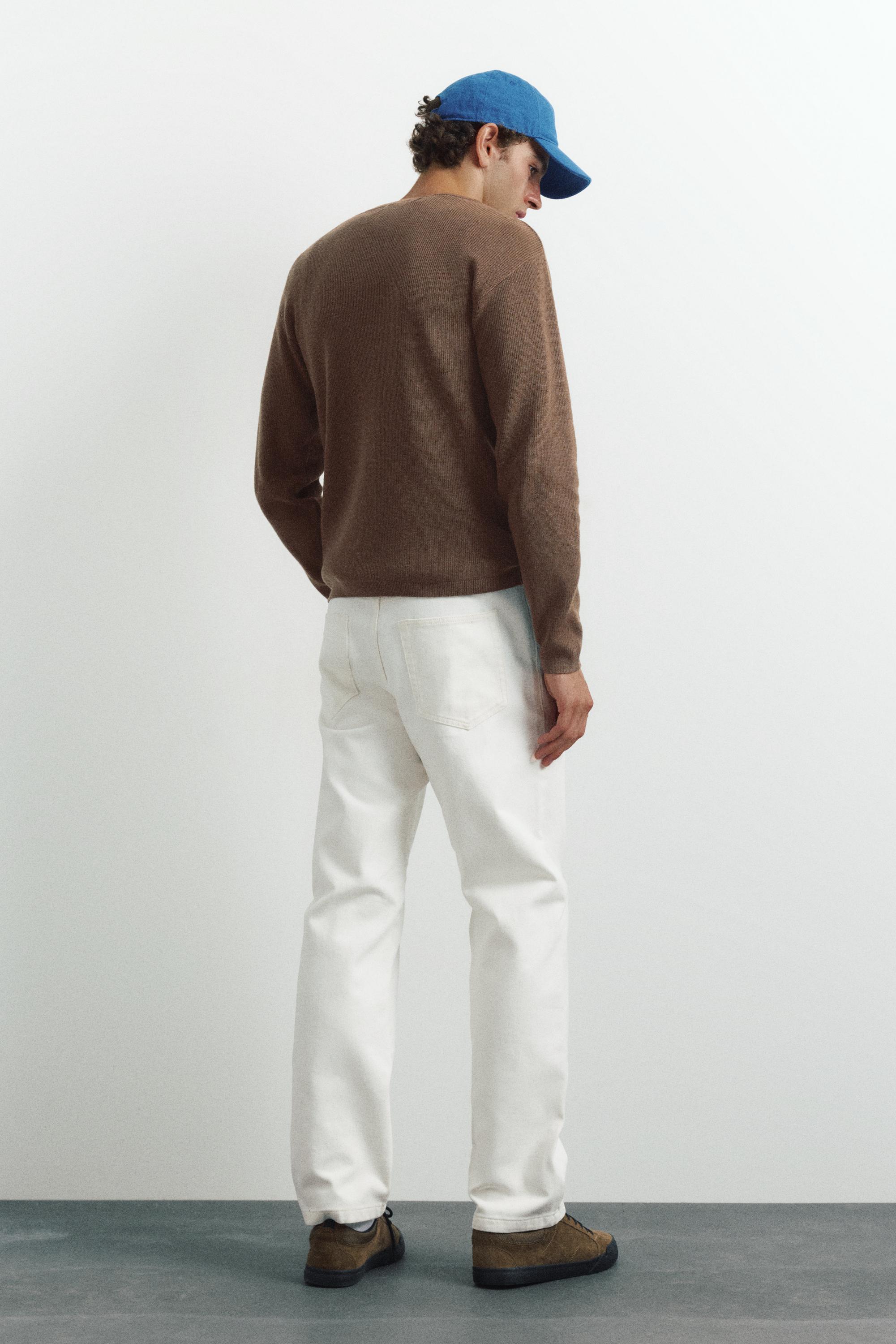 Henley neck jumper — Chocolate