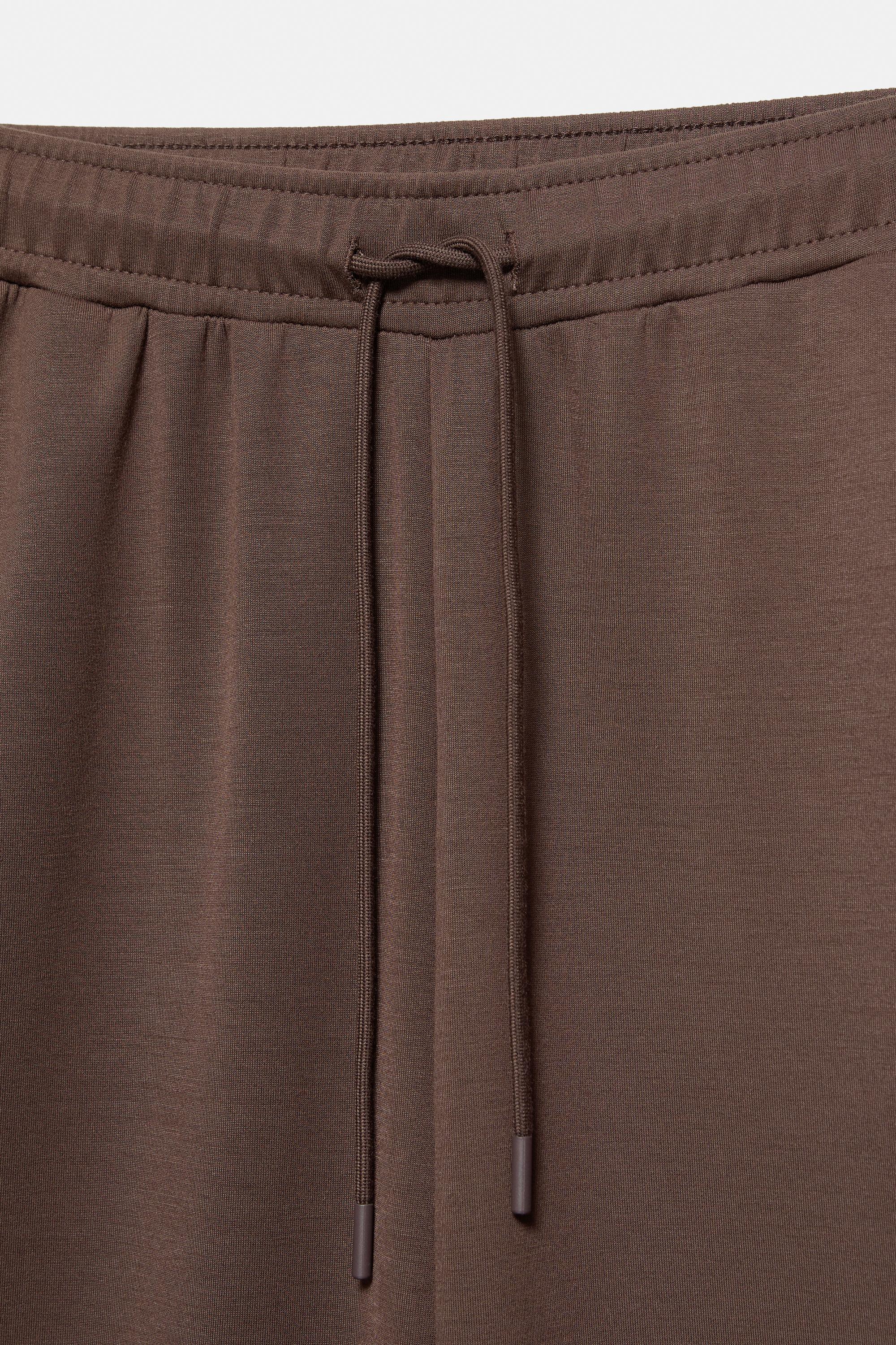 Modal wide-leg trousers — Brown