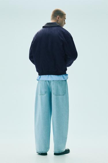 Faux suede mix jacket — Navy 3