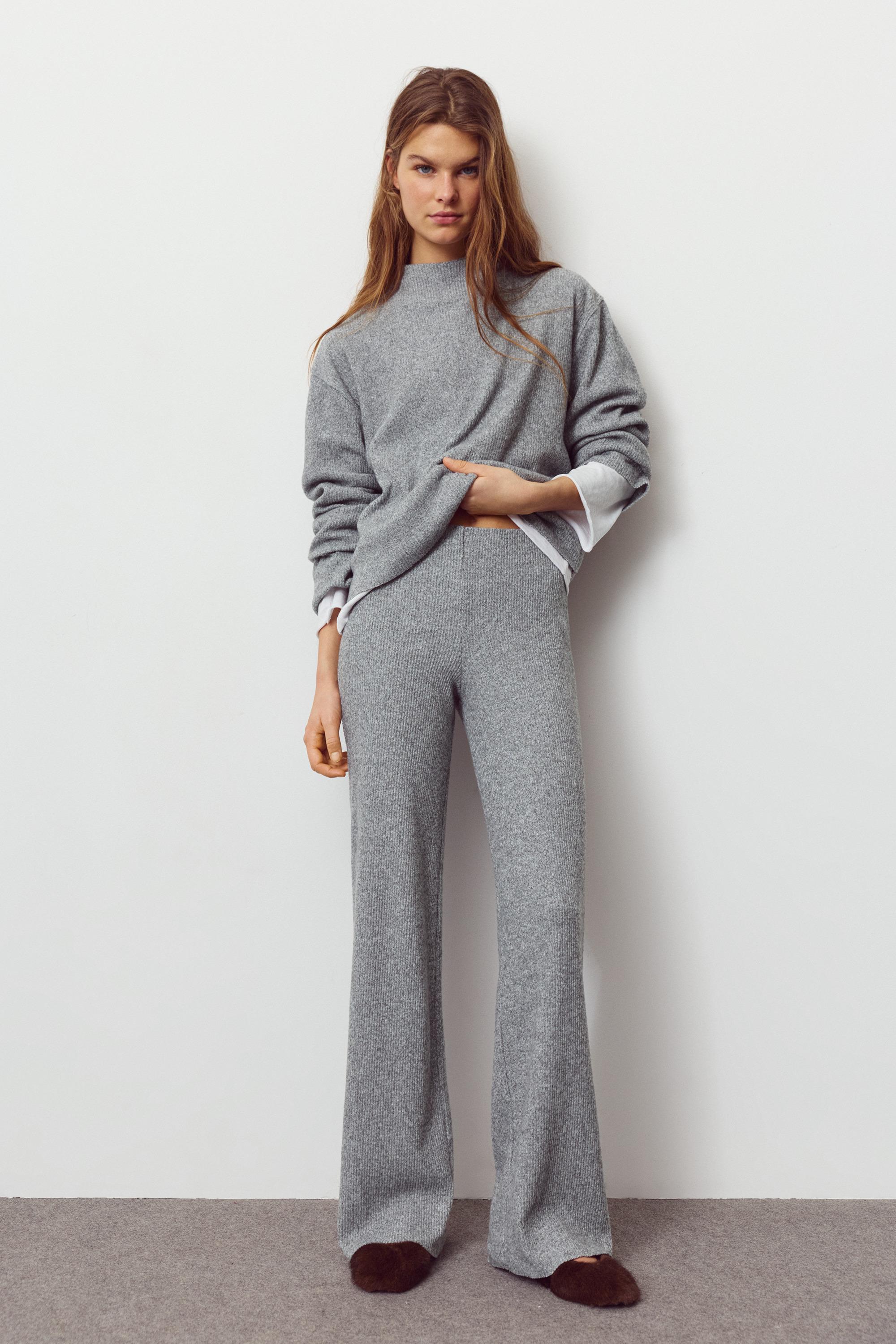 Soft touch straight fit trousers — Grey