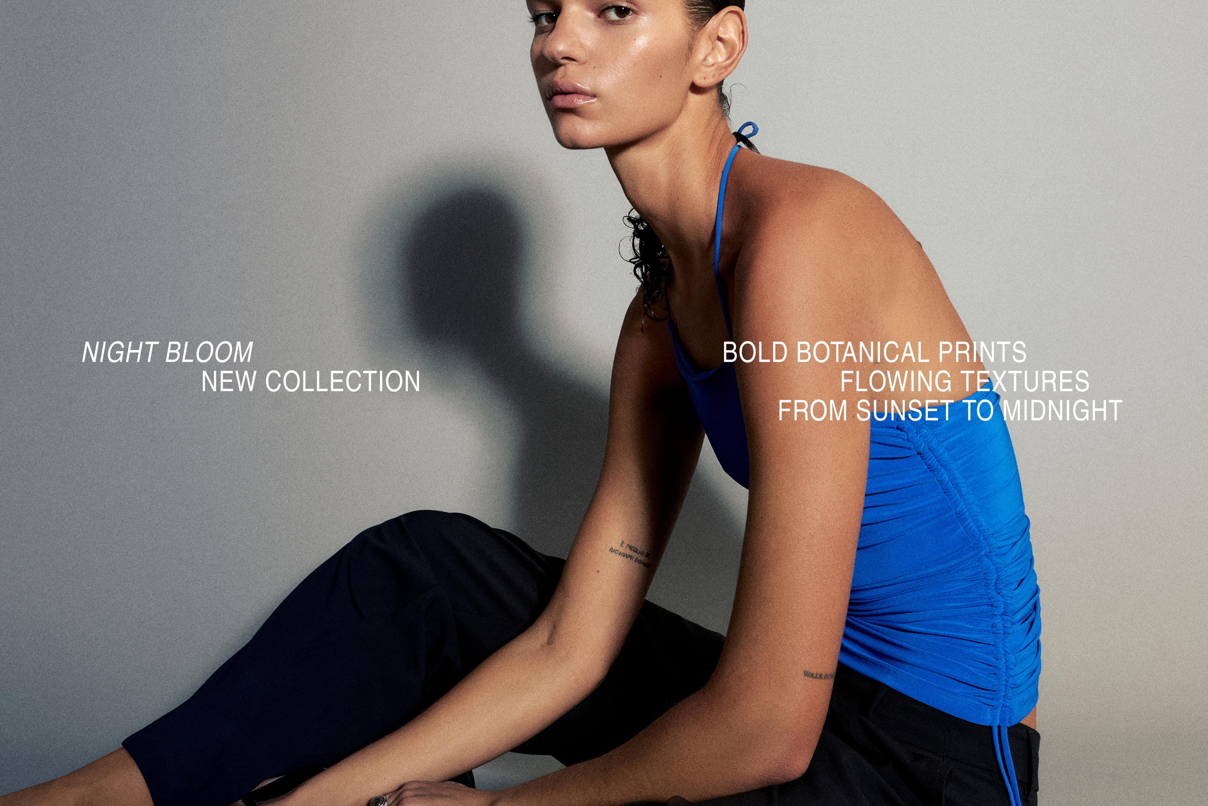 Asymmetric gathered halter top — Deep blue