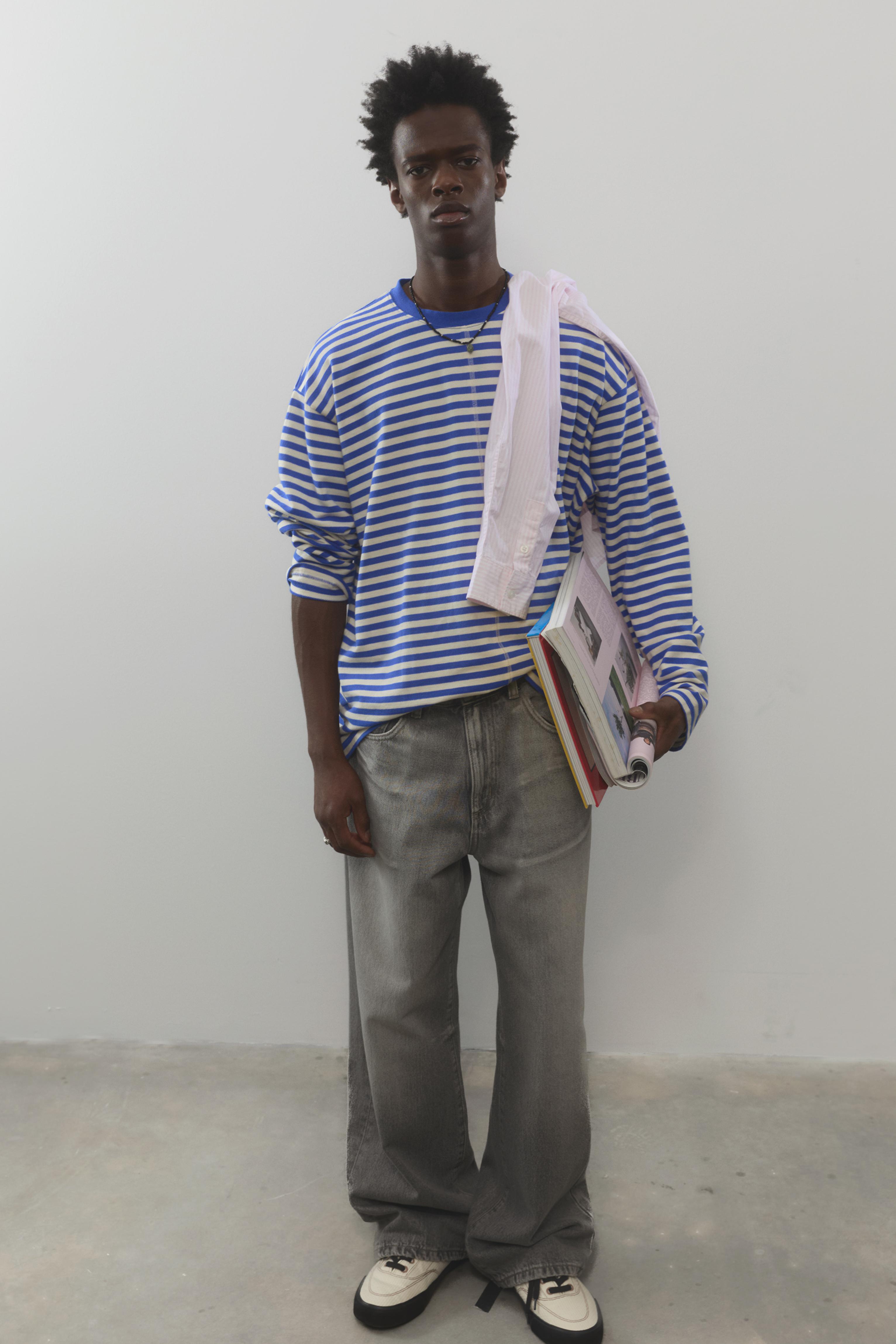 Çizgili uzun kollu t-shirt - Görsel 24