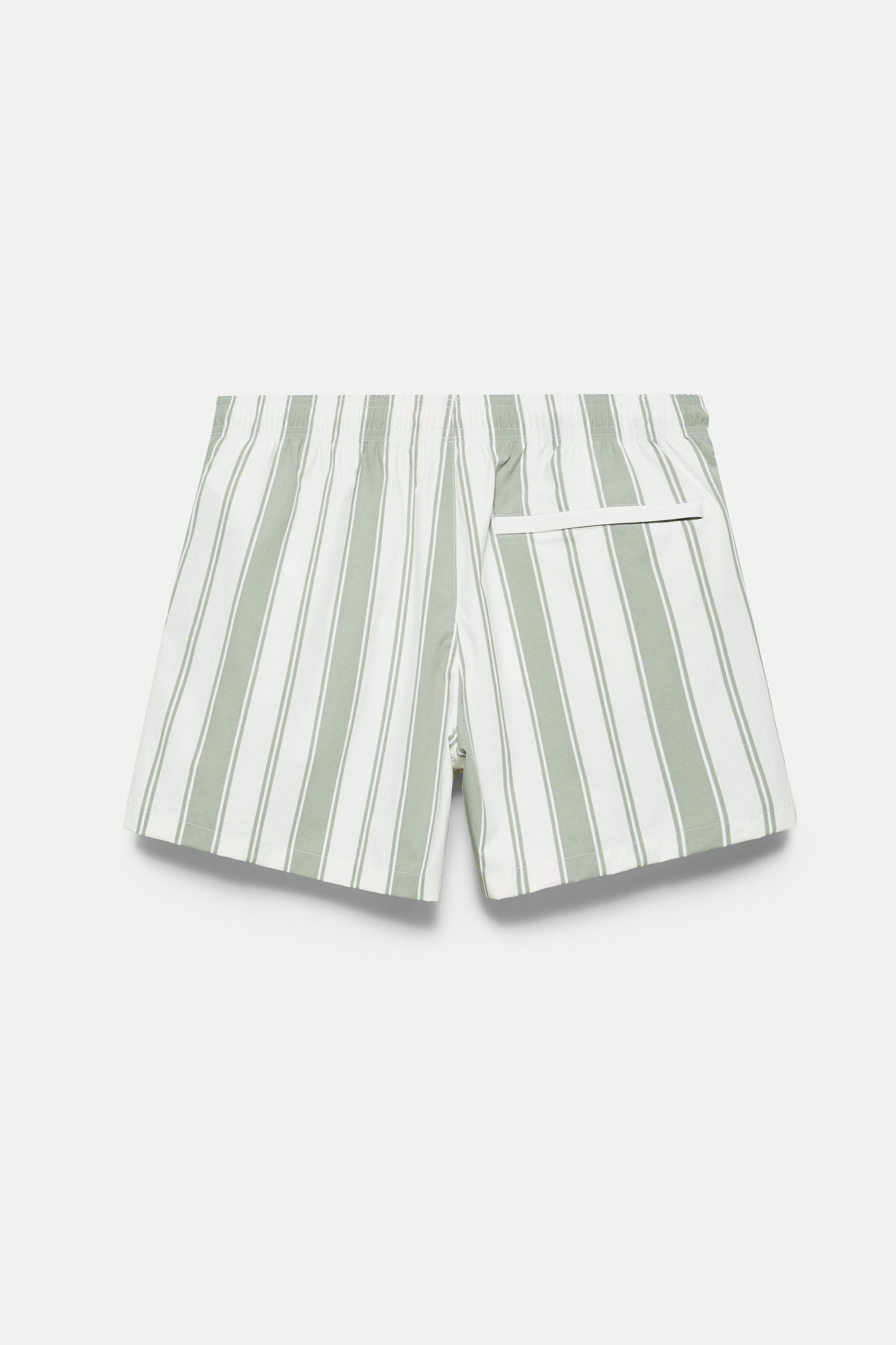Striped board shorts — Green