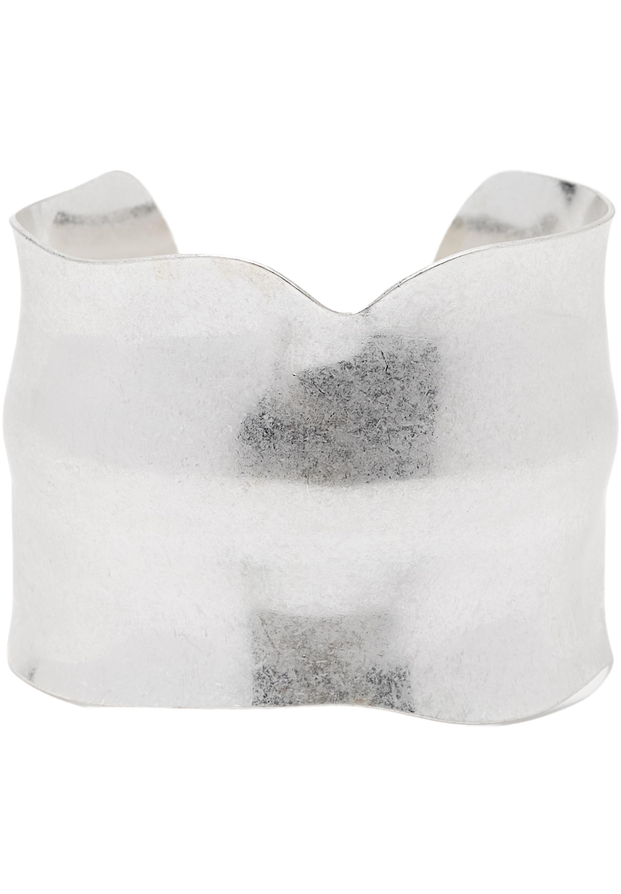 Irregular rigid arm cuff — Silver