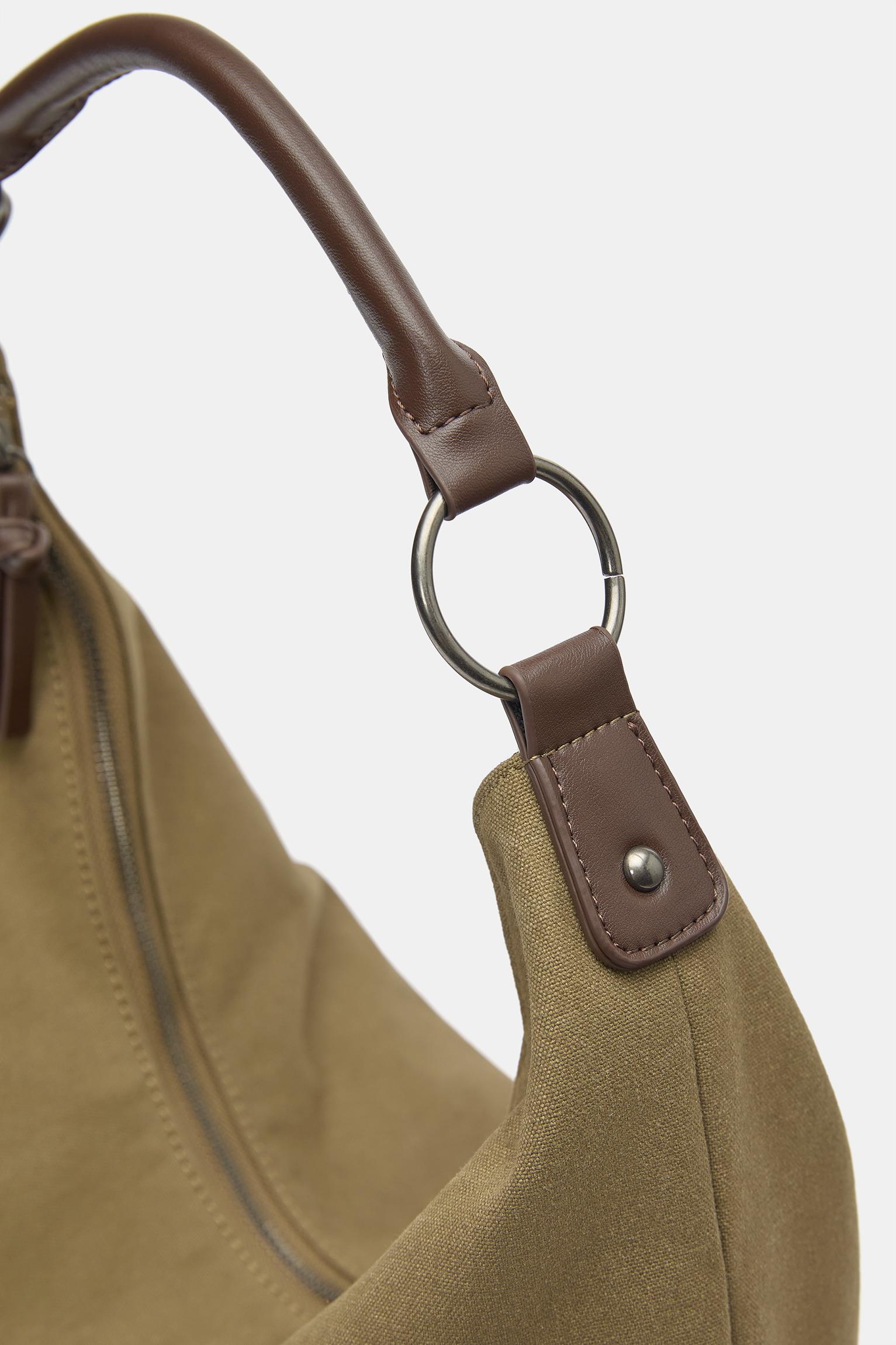 Ring stud tote bag — Beige