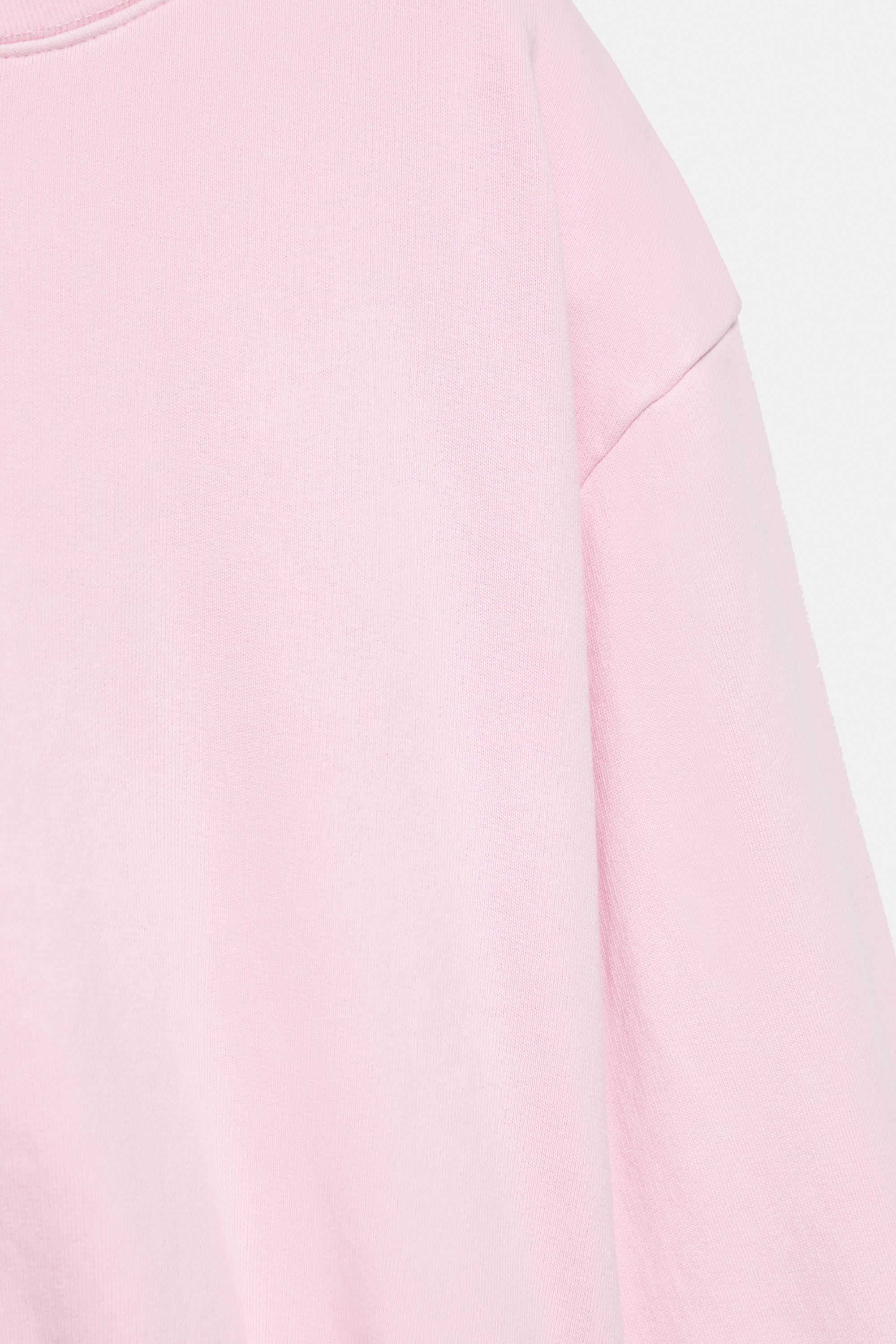 Cropped round neck sweatshirt — Pink