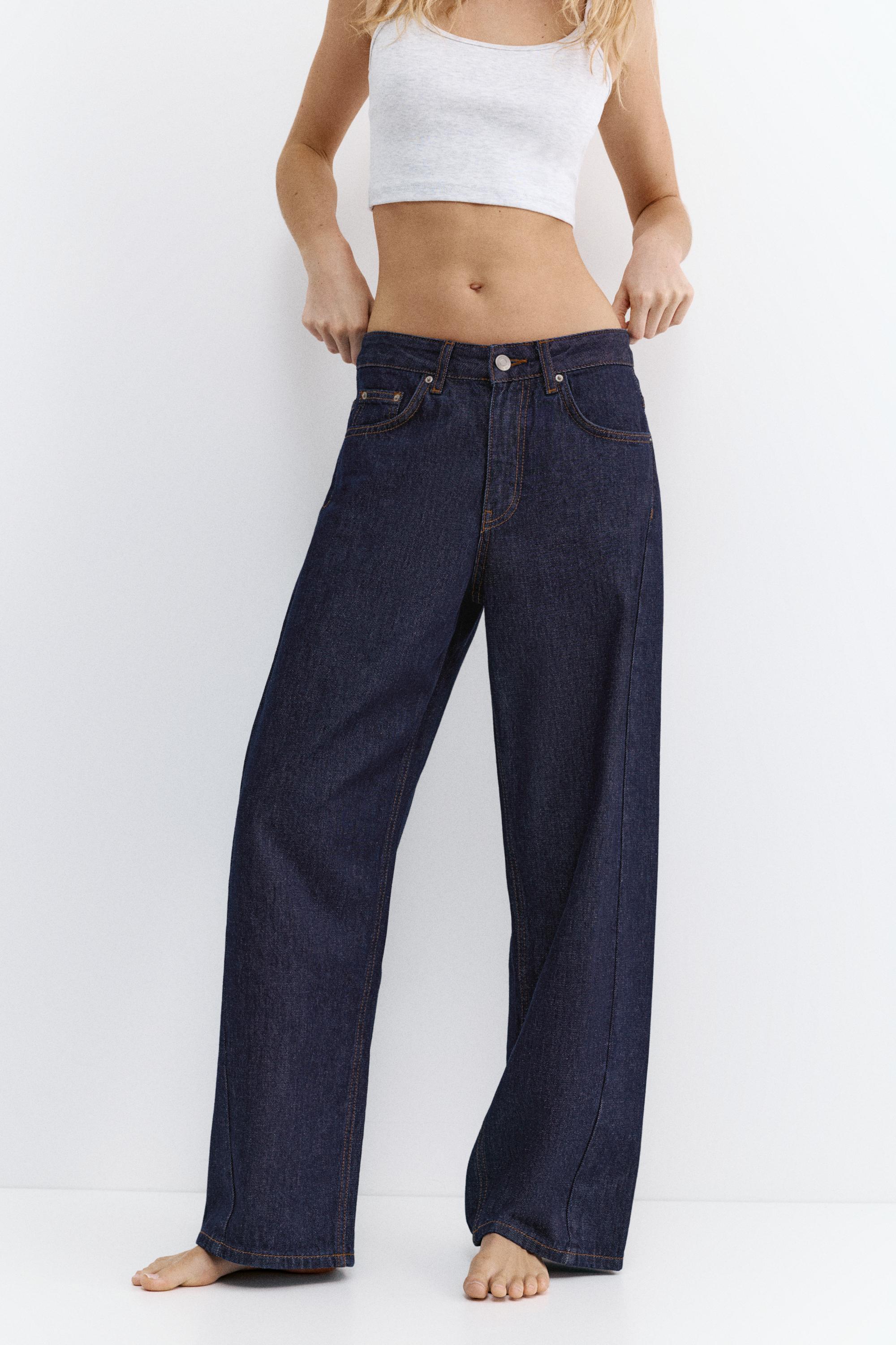 Low-rise barrel jeans — Navy