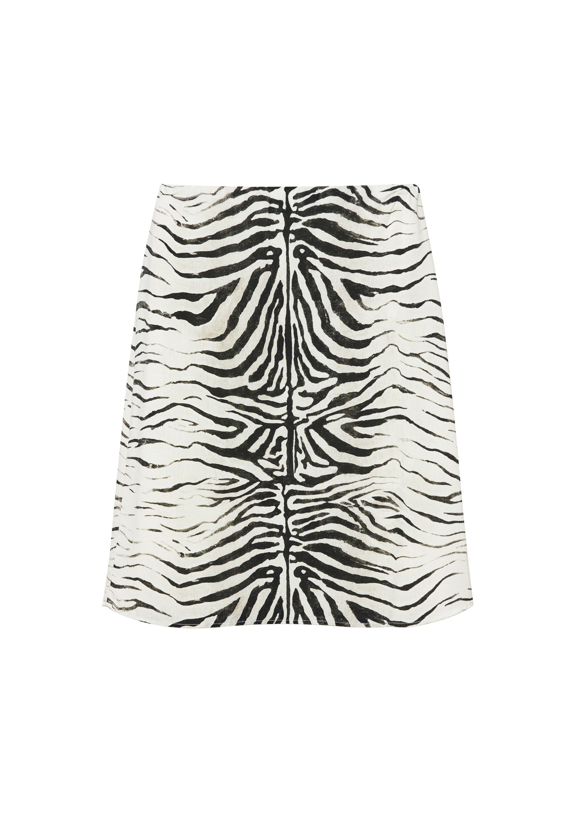 Zebra print midi skirt — Ice