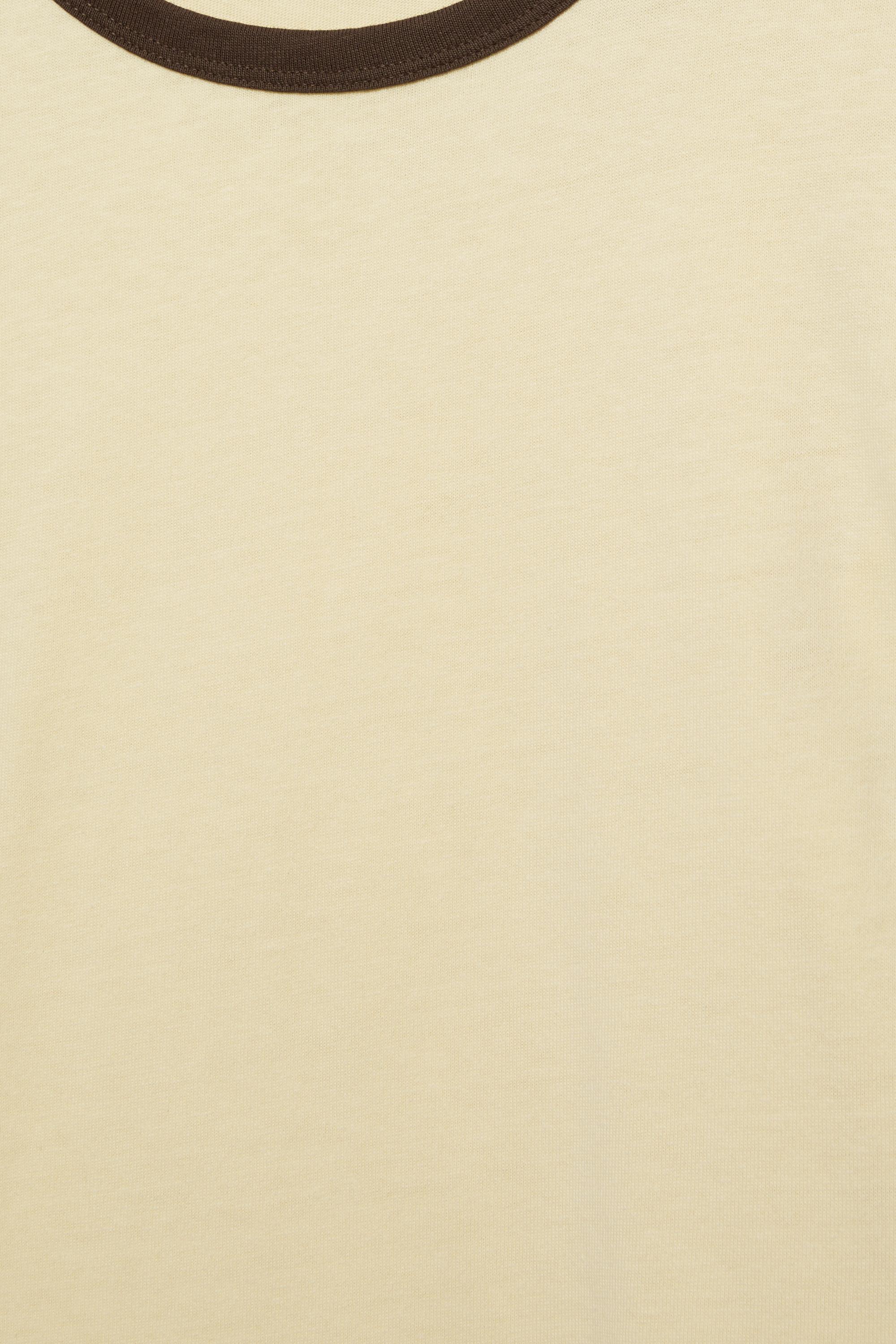 Short sleeve ribbed T-shirt — Yellow
