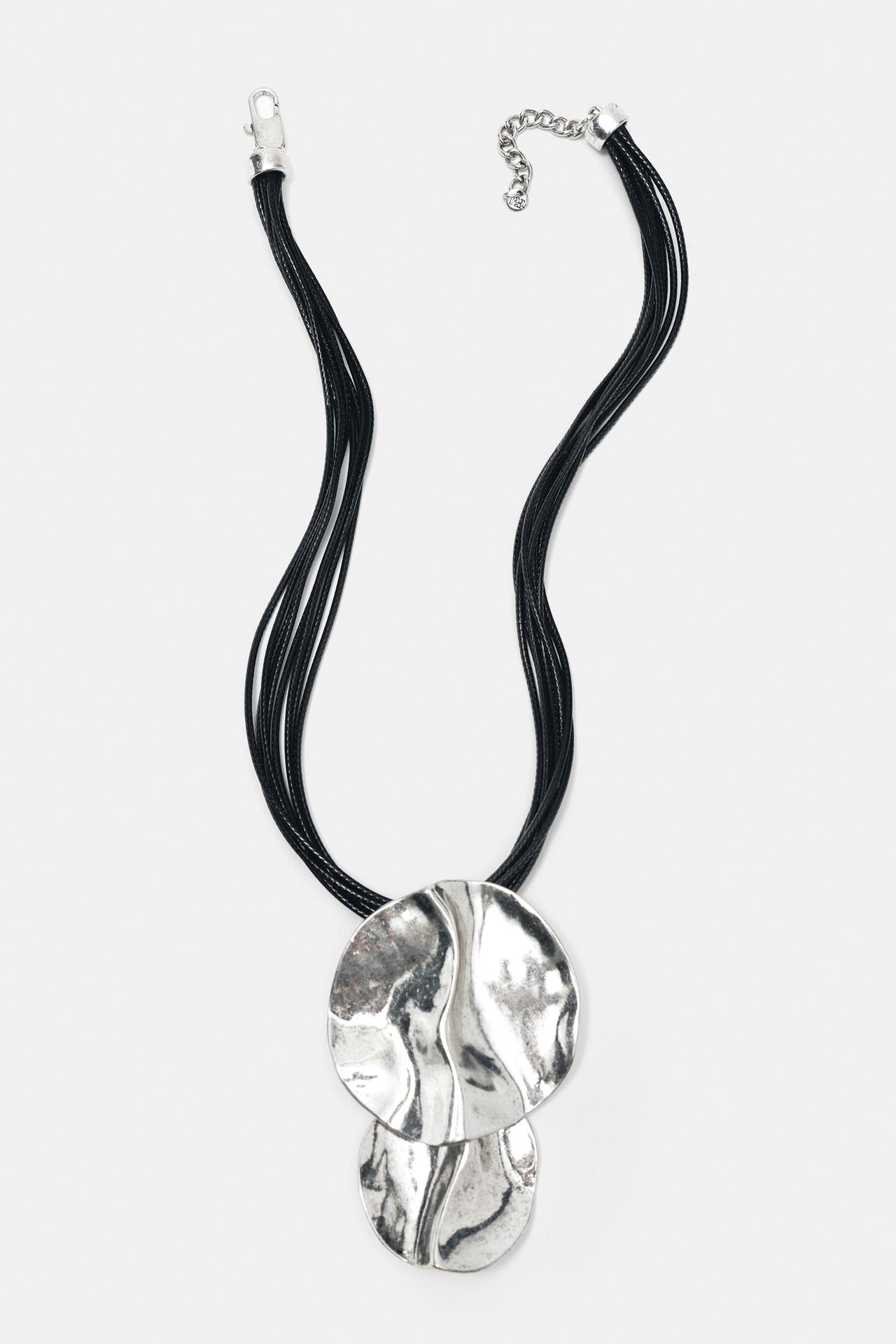 Cascading round piece necklace — Silver
