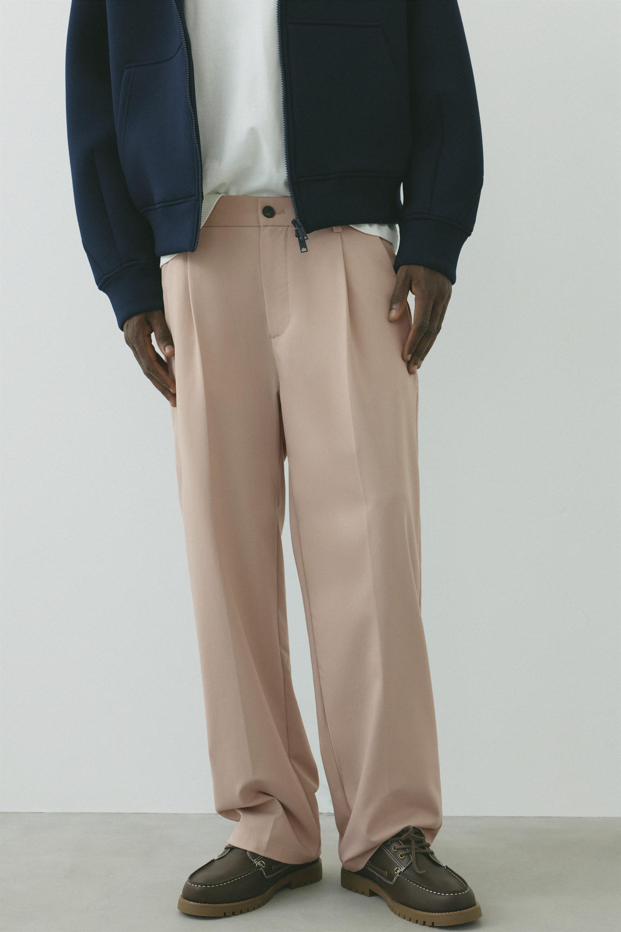 Wide-leg tailored trousers — Ecru