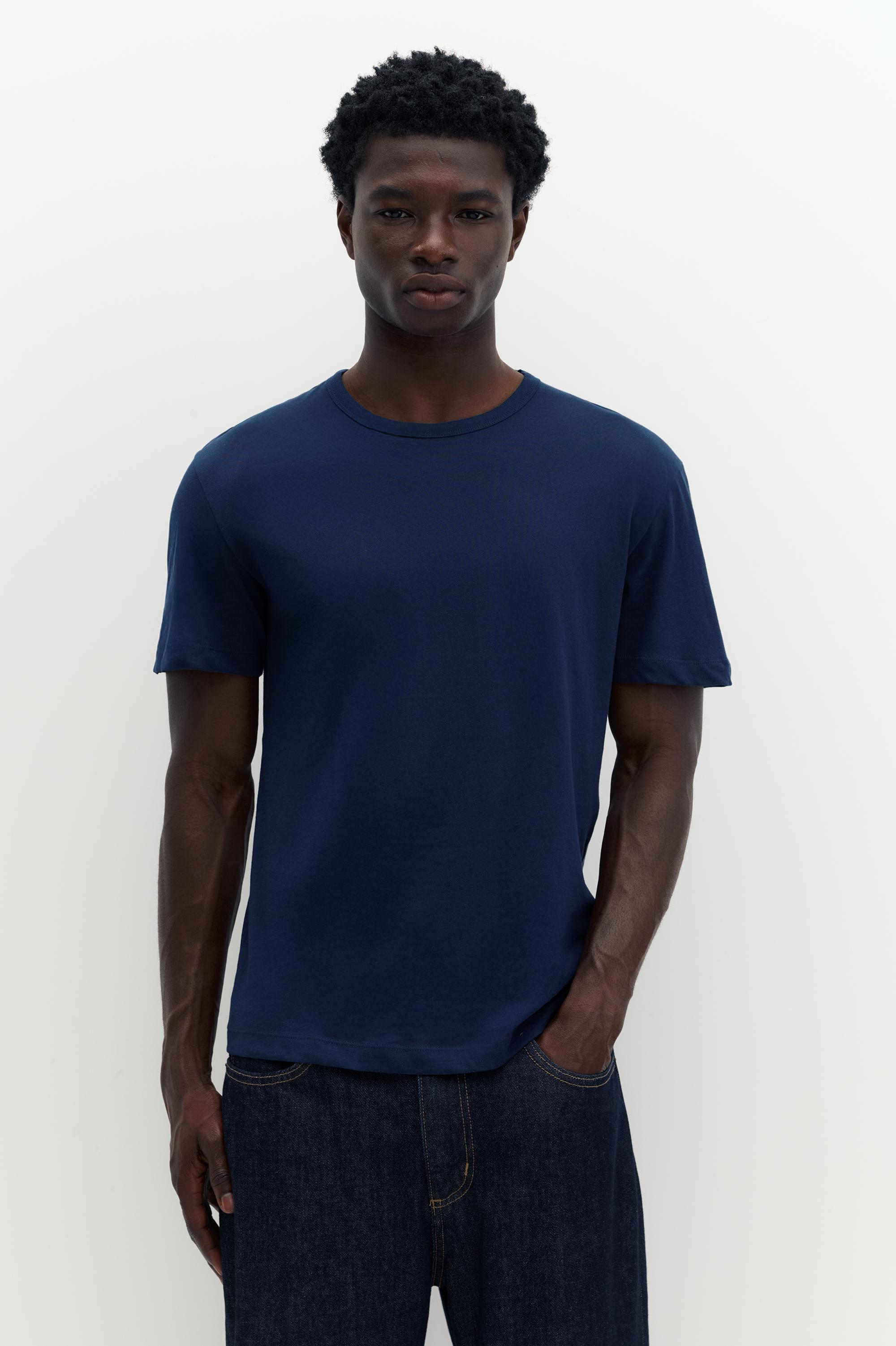 Slim fit basic T-shirt — Navy