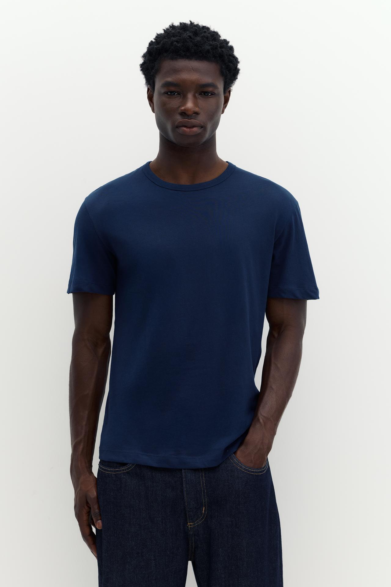 Slim fit basic T-shirt — Navy