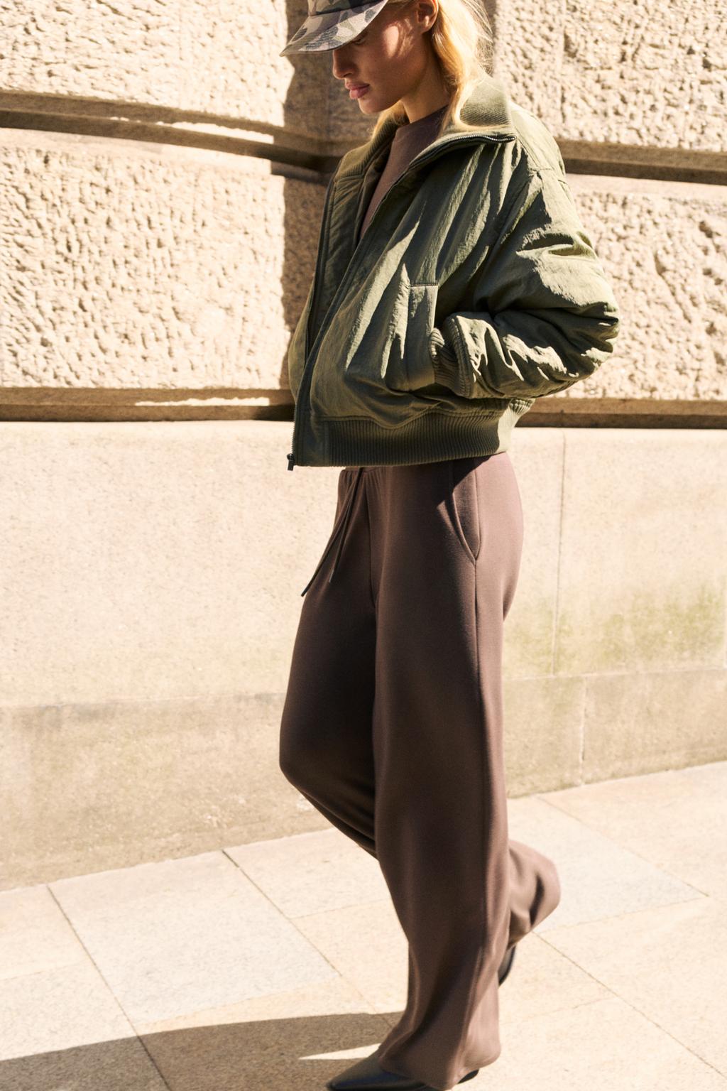 Pull&Bear Yumşaq toxunuşlu geniş şalvar