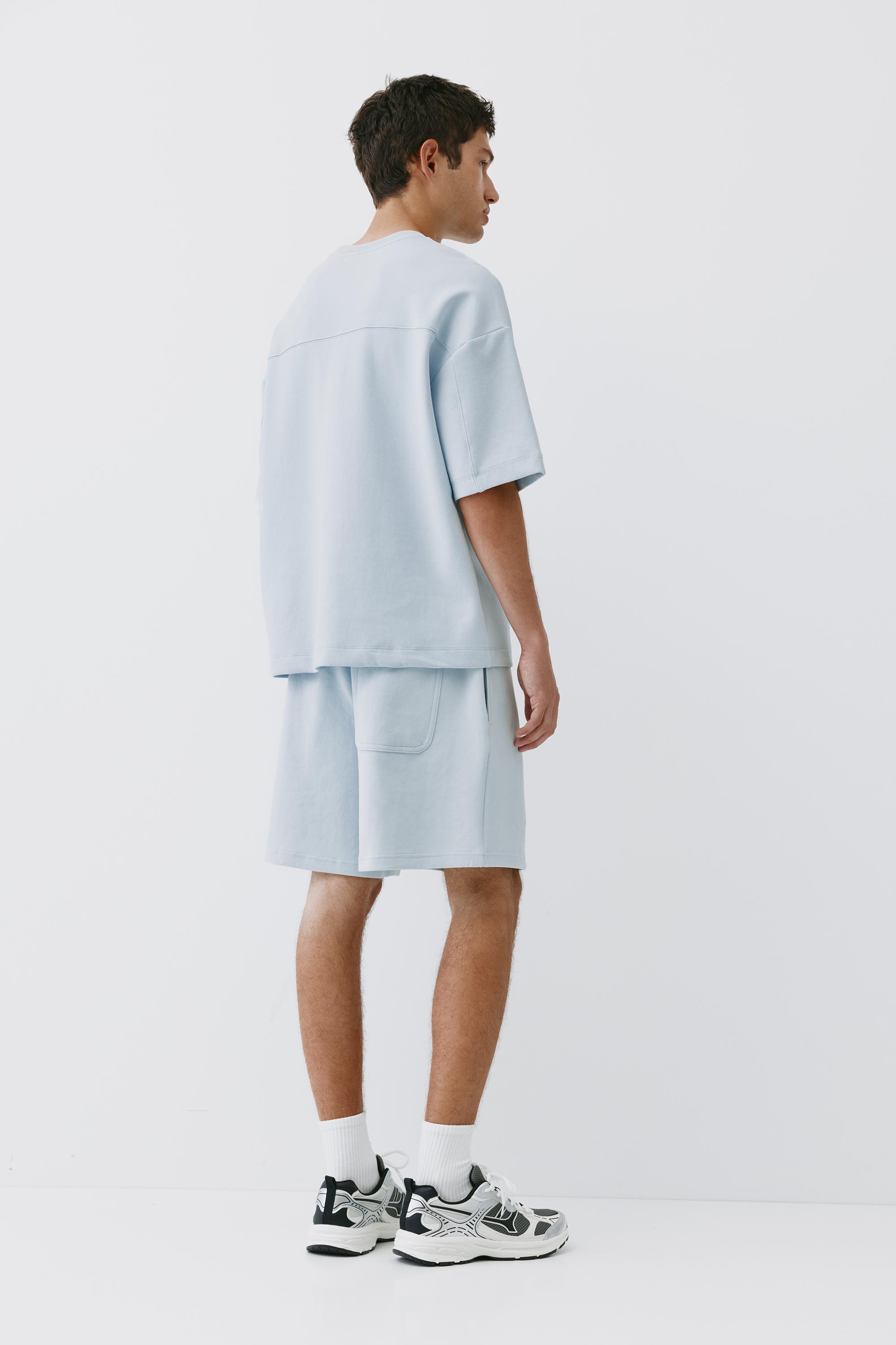 Interlock short sleeve sweatshirt — Sky blue