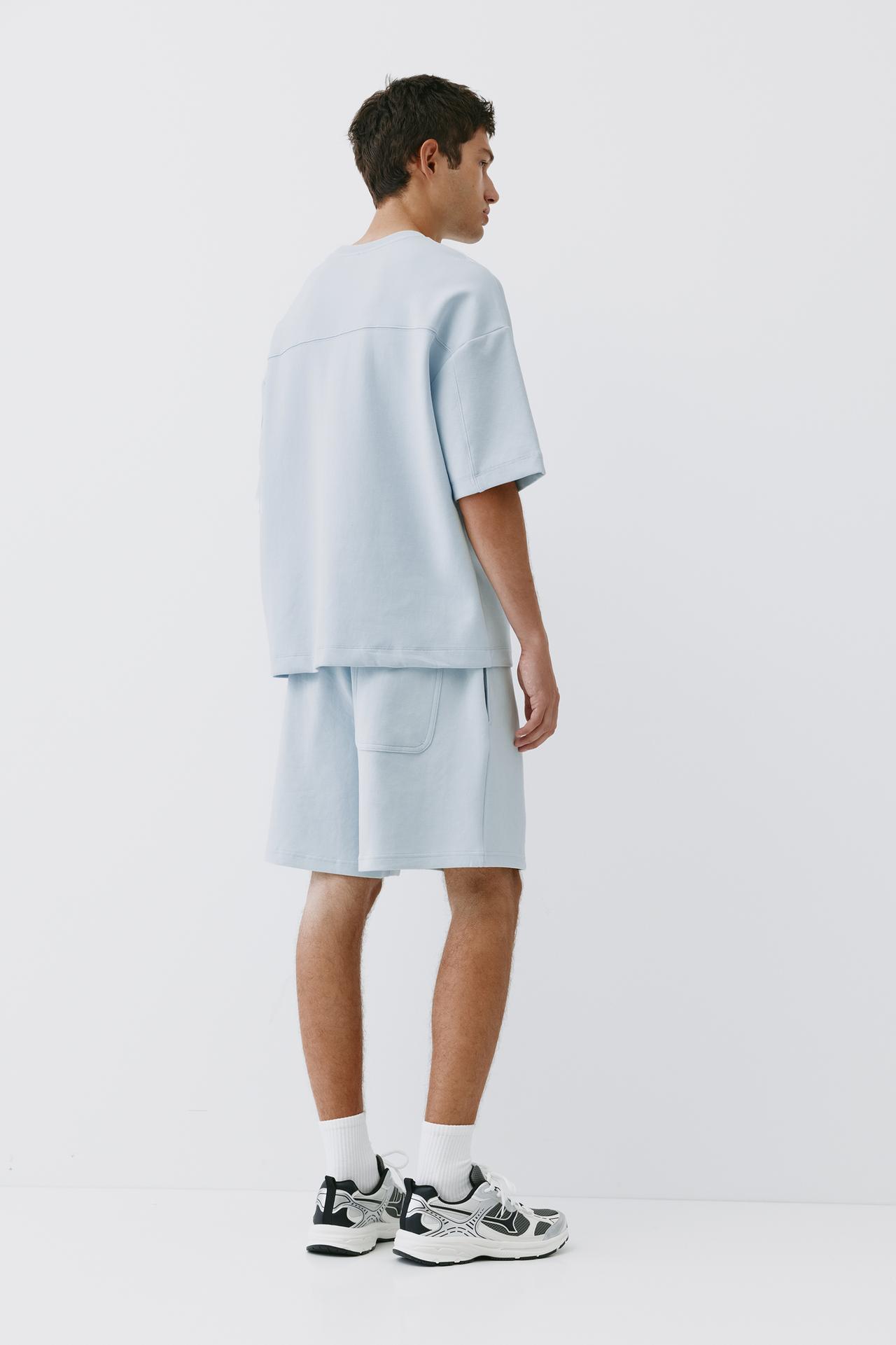Interlock short sleeve sweatshirt — Sky blue