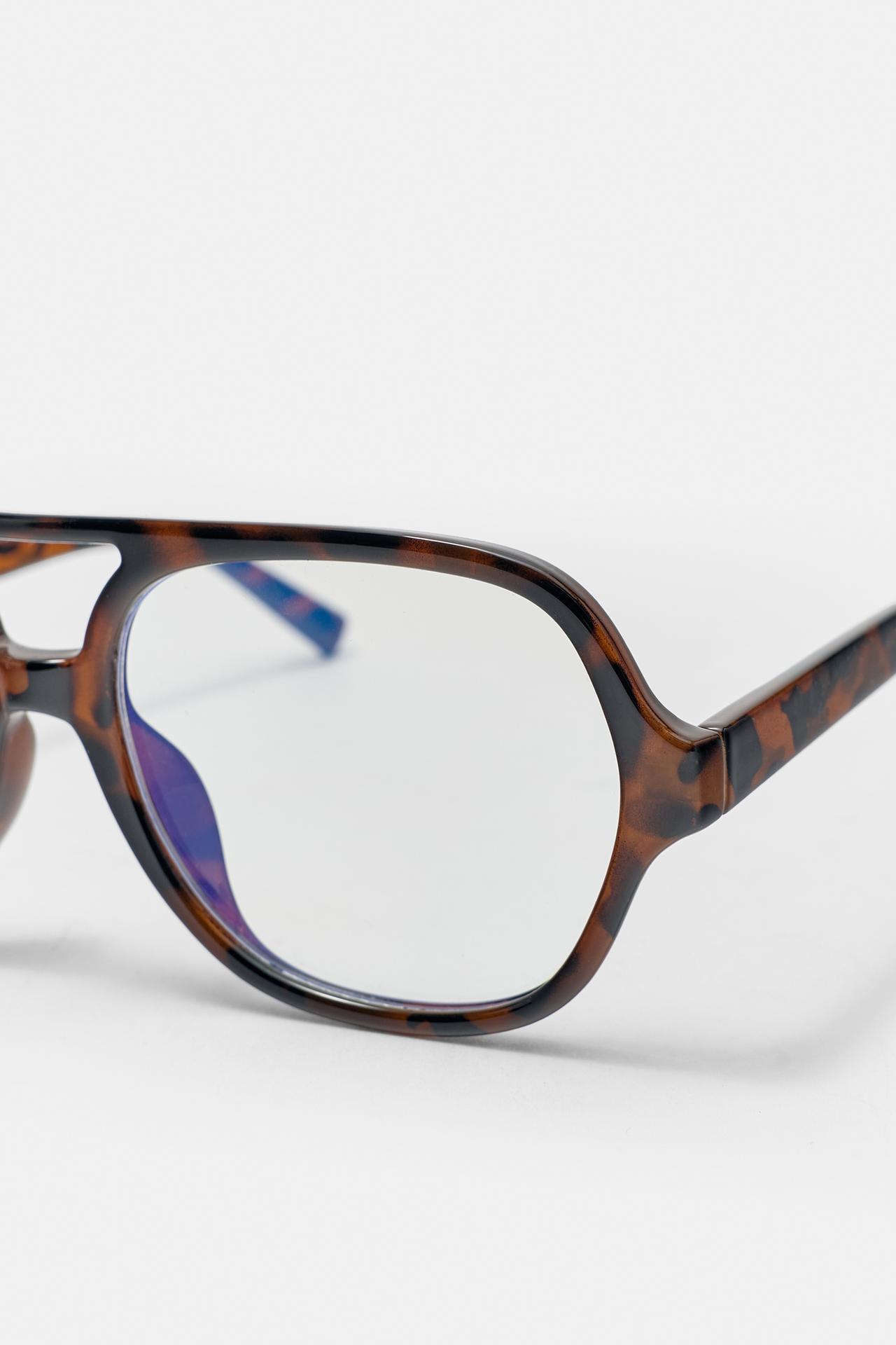 Blue-light aviator sunglasses — Brown