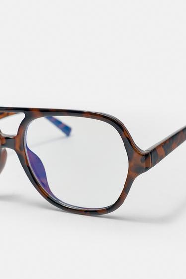 Blue-light aviator sunglasses — Brown 3