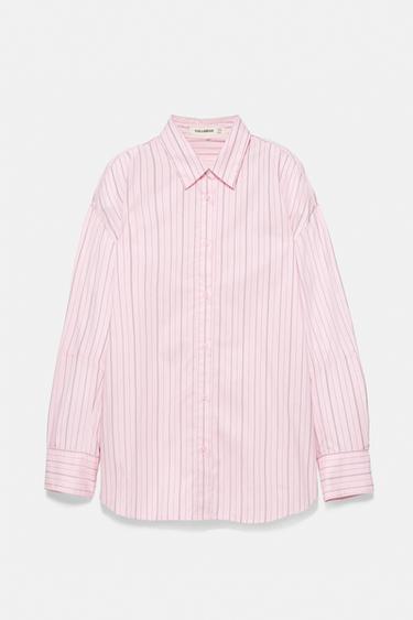 Striped shirt with back buttons — Rose pink 7