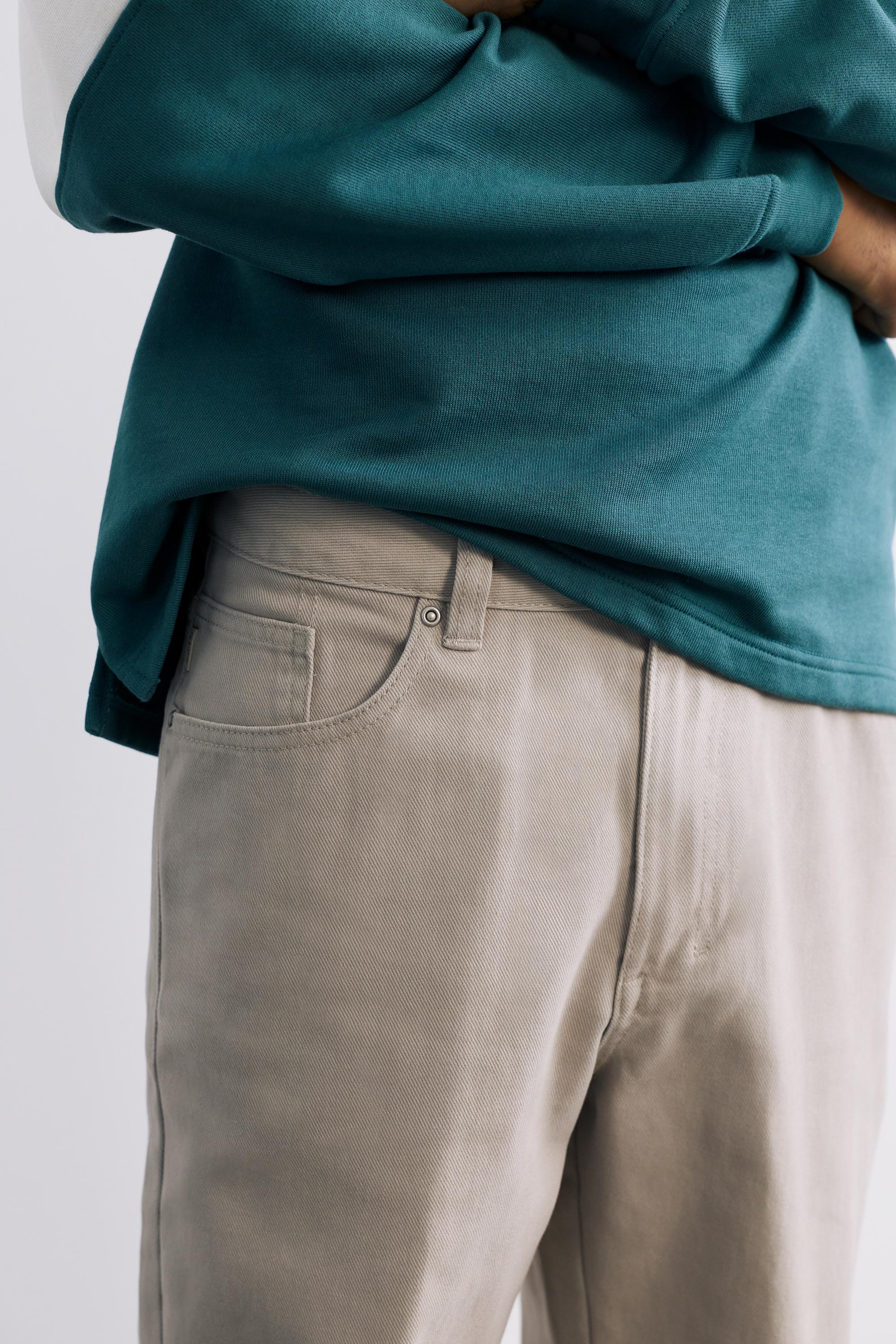 Straight-leg trousers — Stone