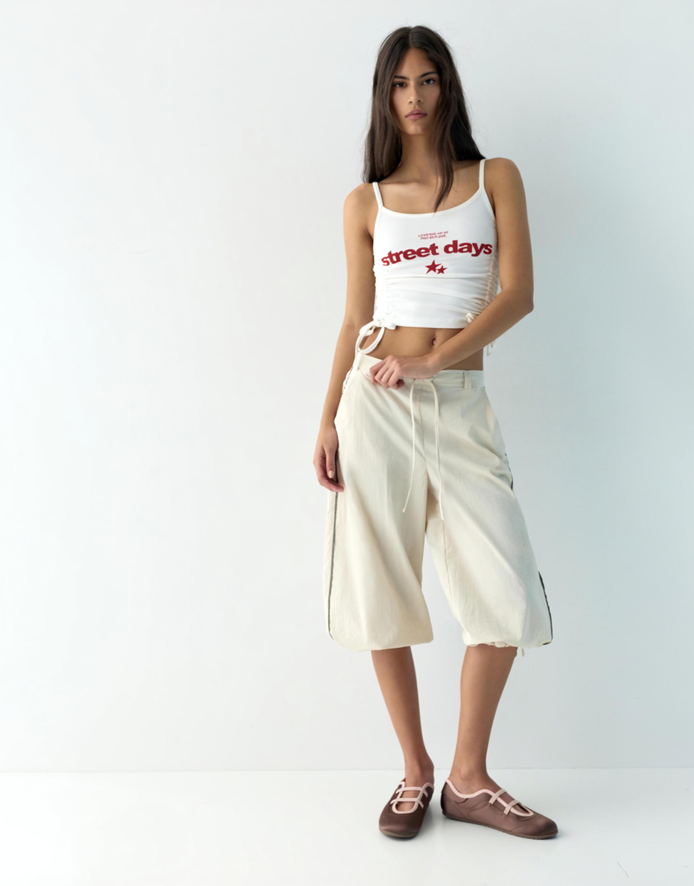 Yanları büzgülü askılı top - Görsel 7