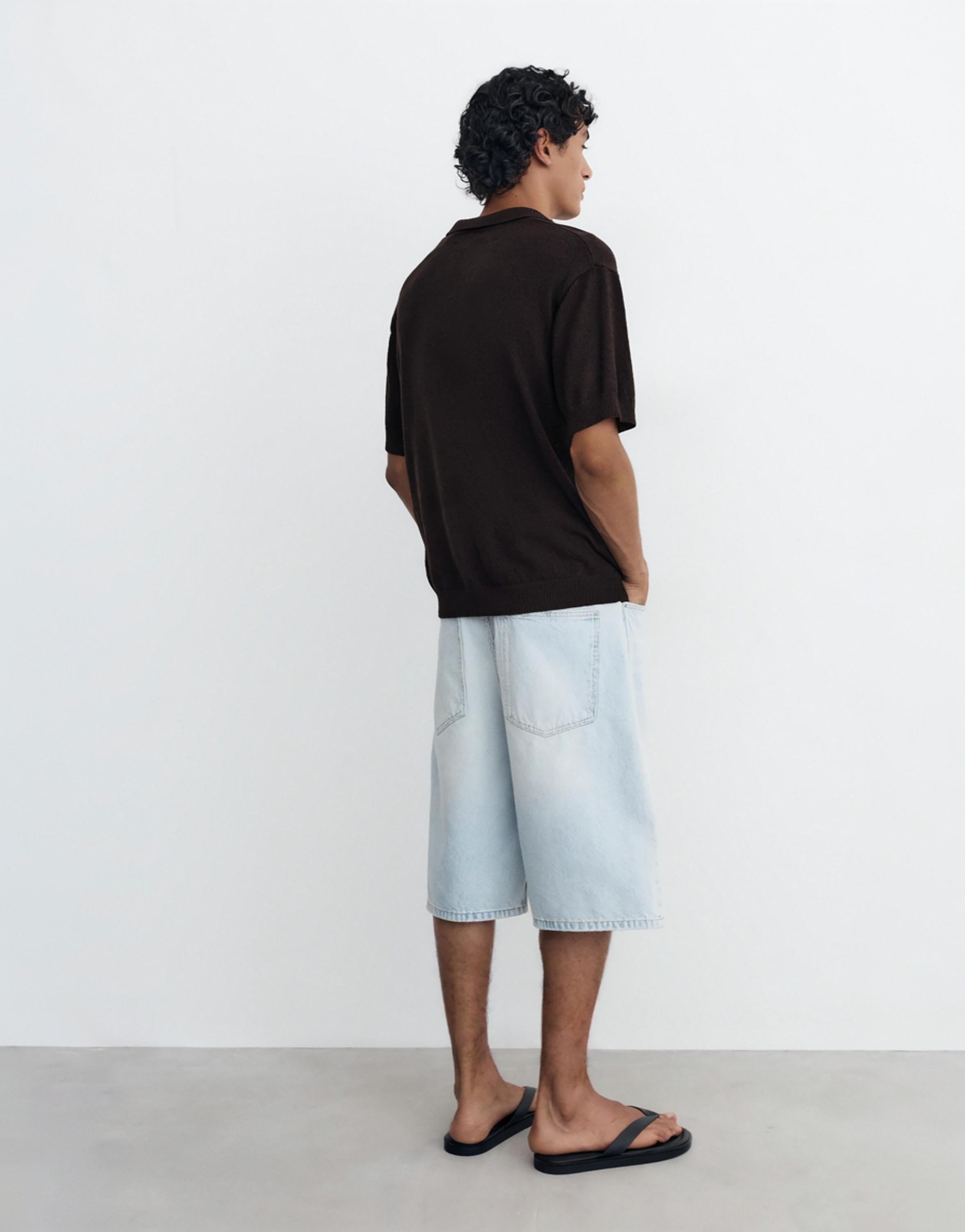 Havlu dokulu polo t-shirt - Görsel 13