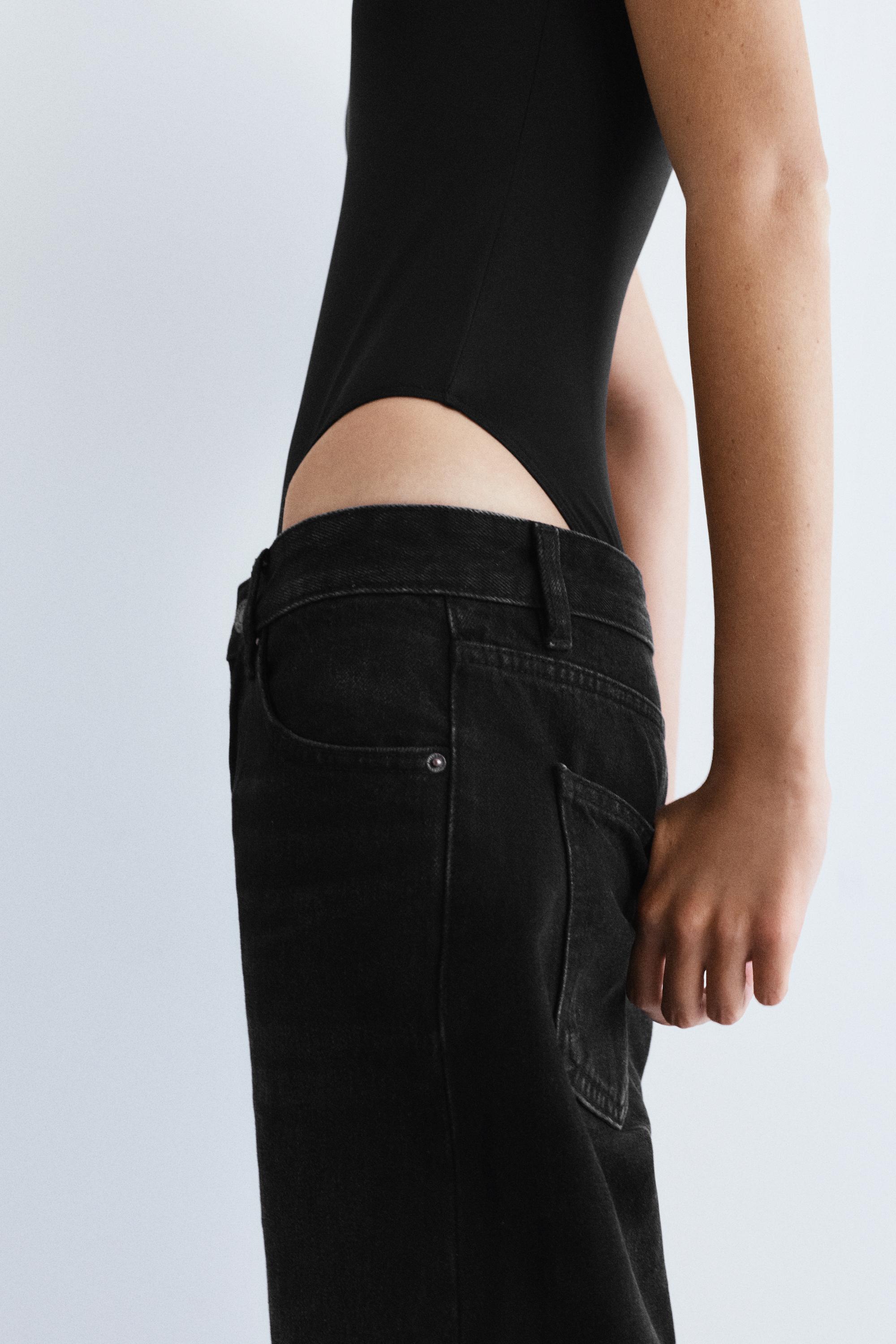 Short sleeve polyamide bodysuit — Black