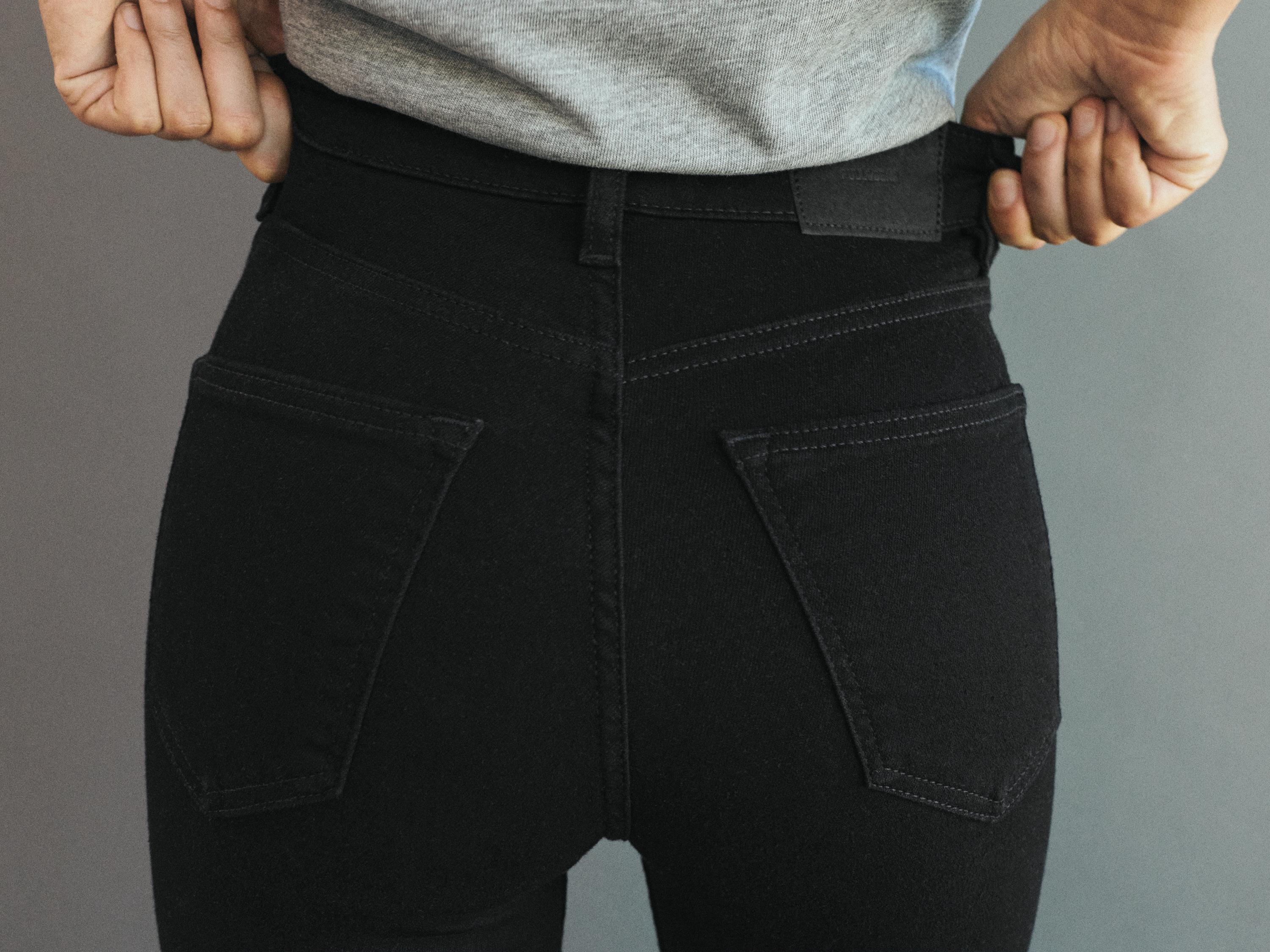 High-waist skinny jeans — Black marl