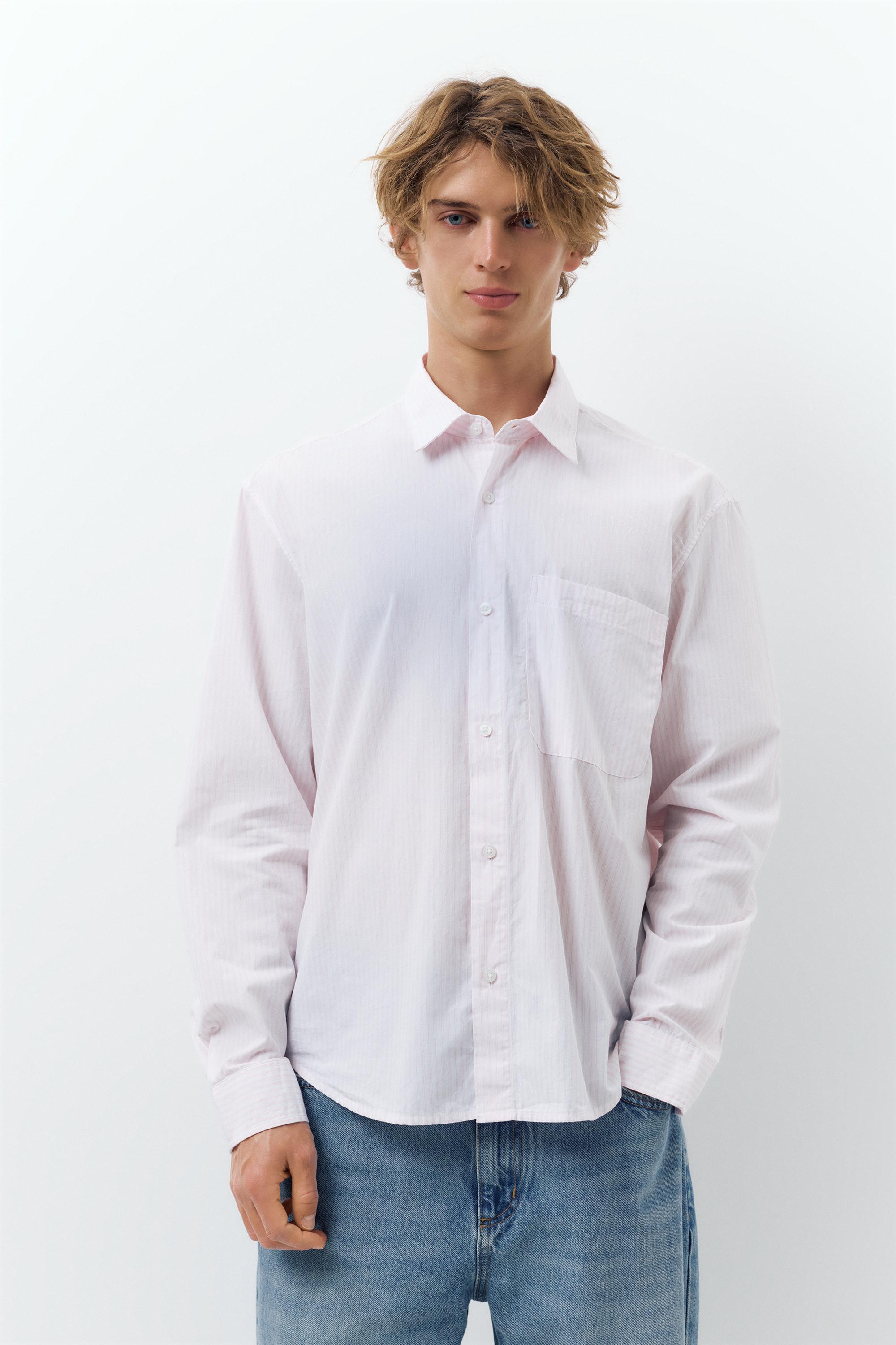 Striped long sleeve shirt — Pink