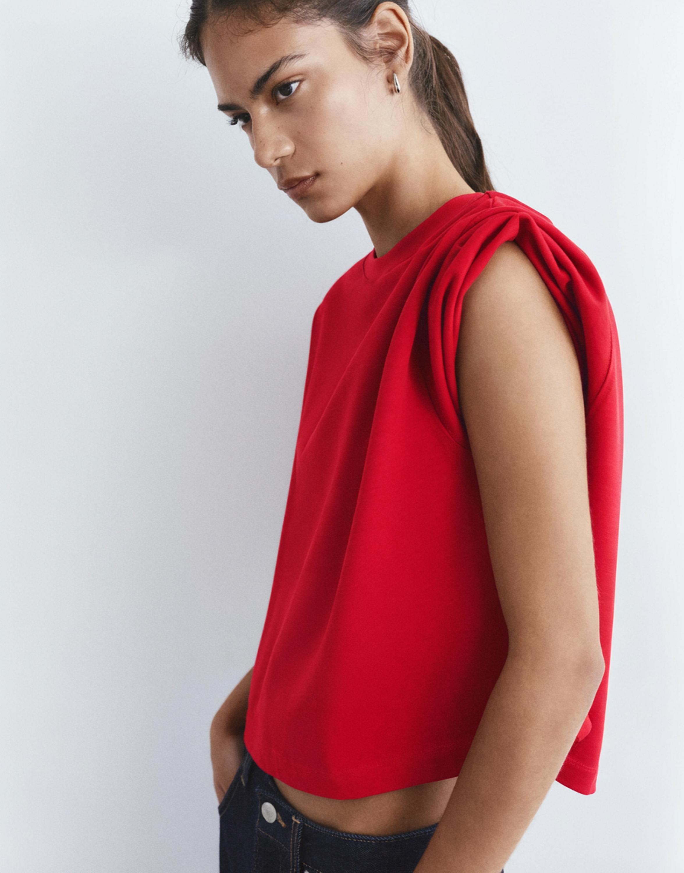 Kısa kollu kutu kesim t-shirt - Görsel 79