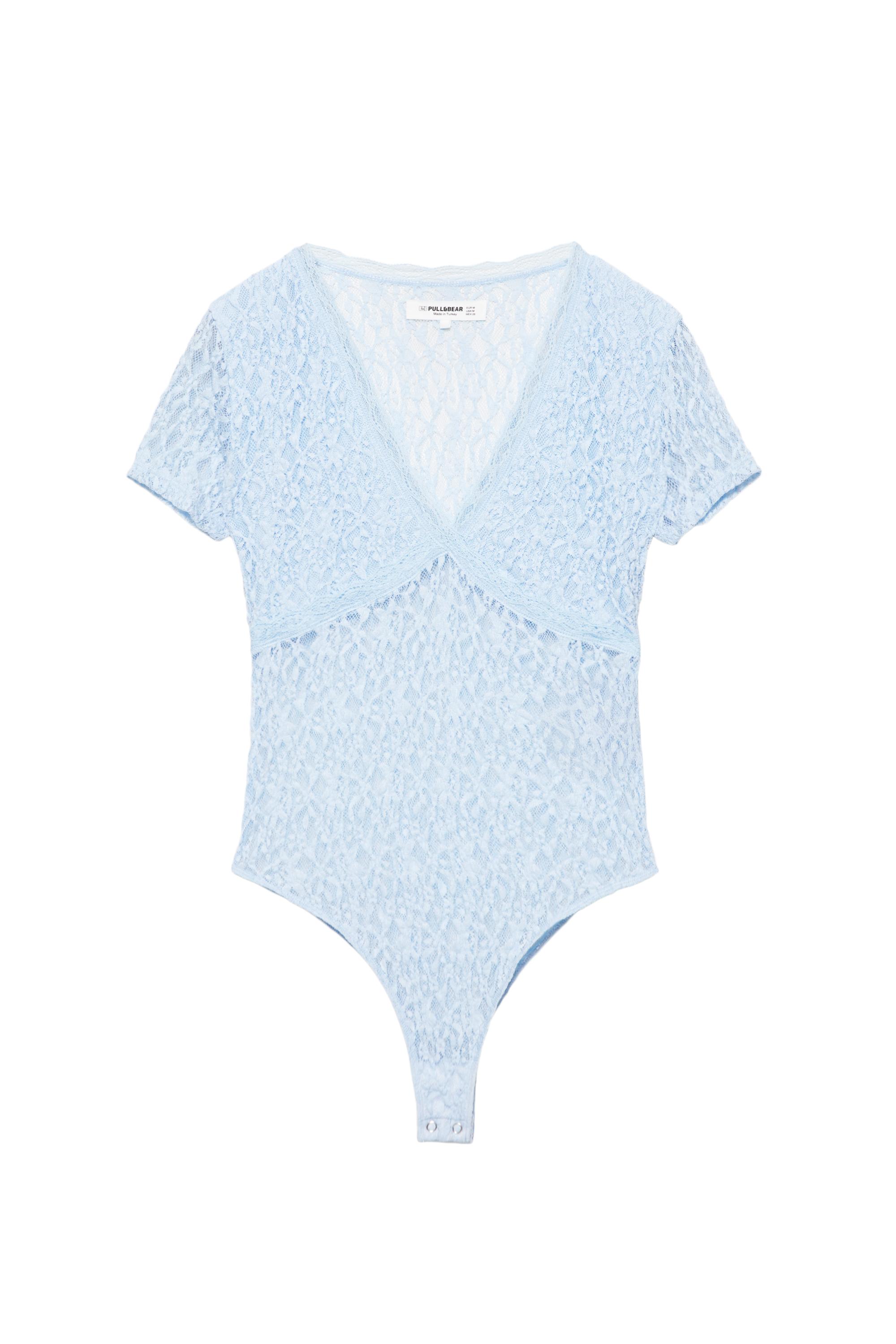 Kısa kollu dantel body - Görsel 16