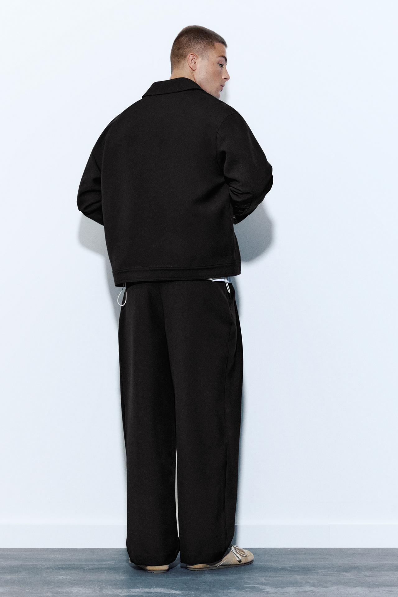 Tailored fit jacket with zip — Black