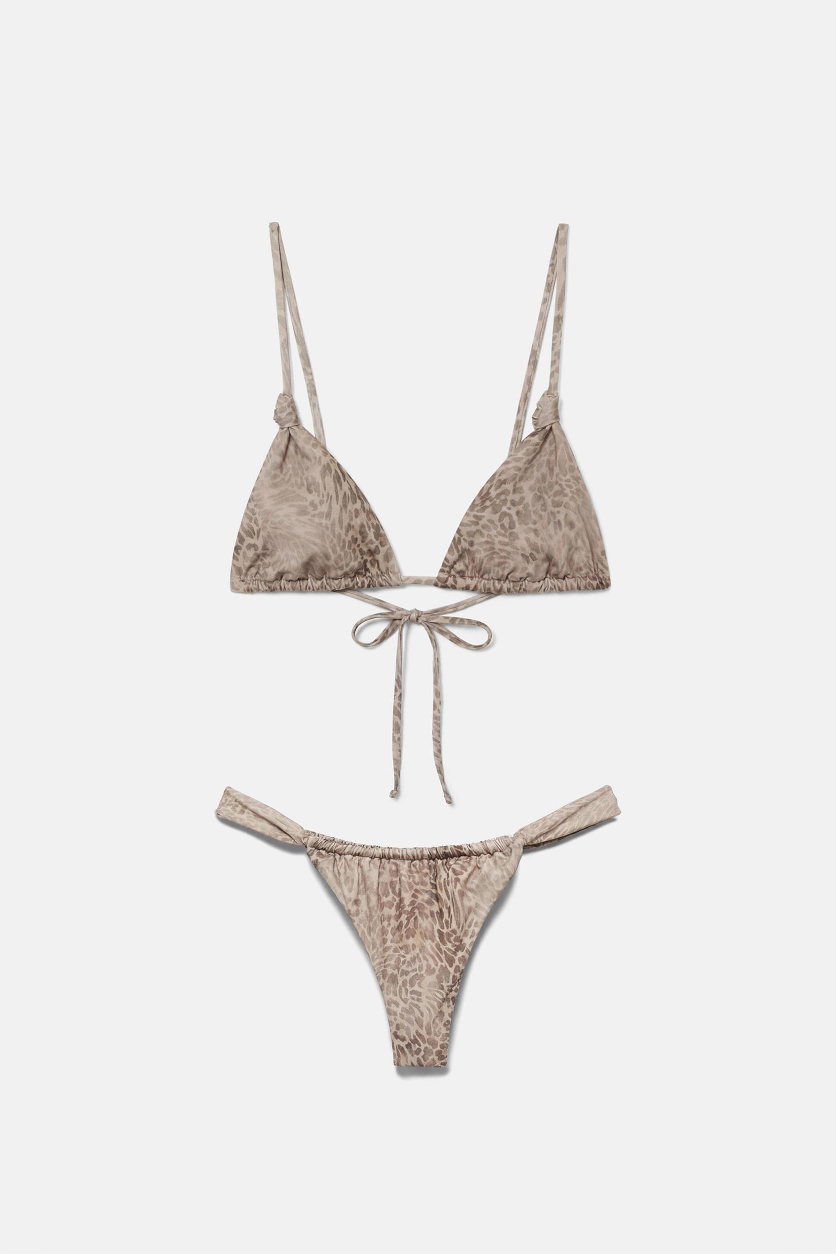 Büzgülü leopar desenli bikini altı - Görsel 8