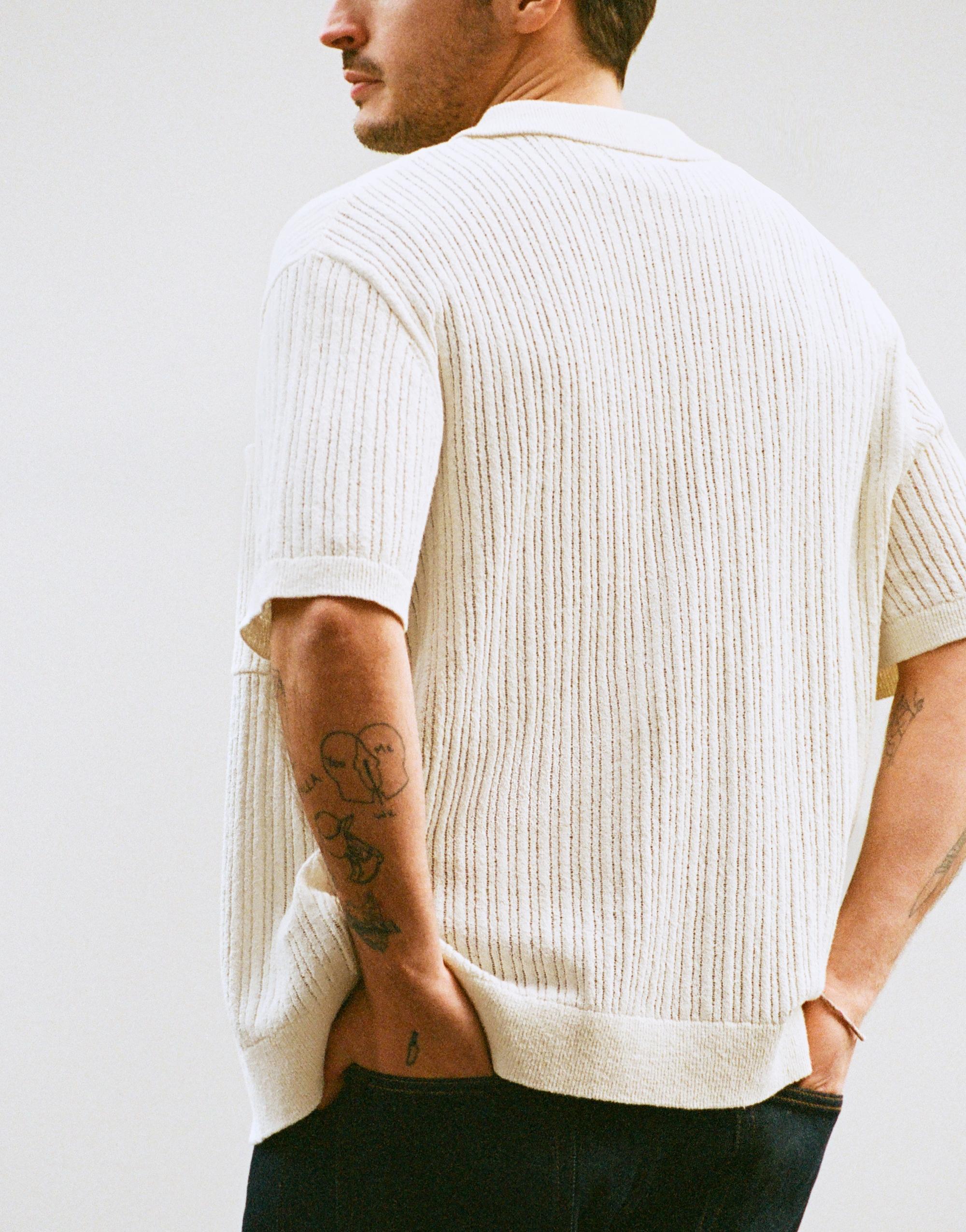 Kısa kollu örgü gömlek - Görsel 18