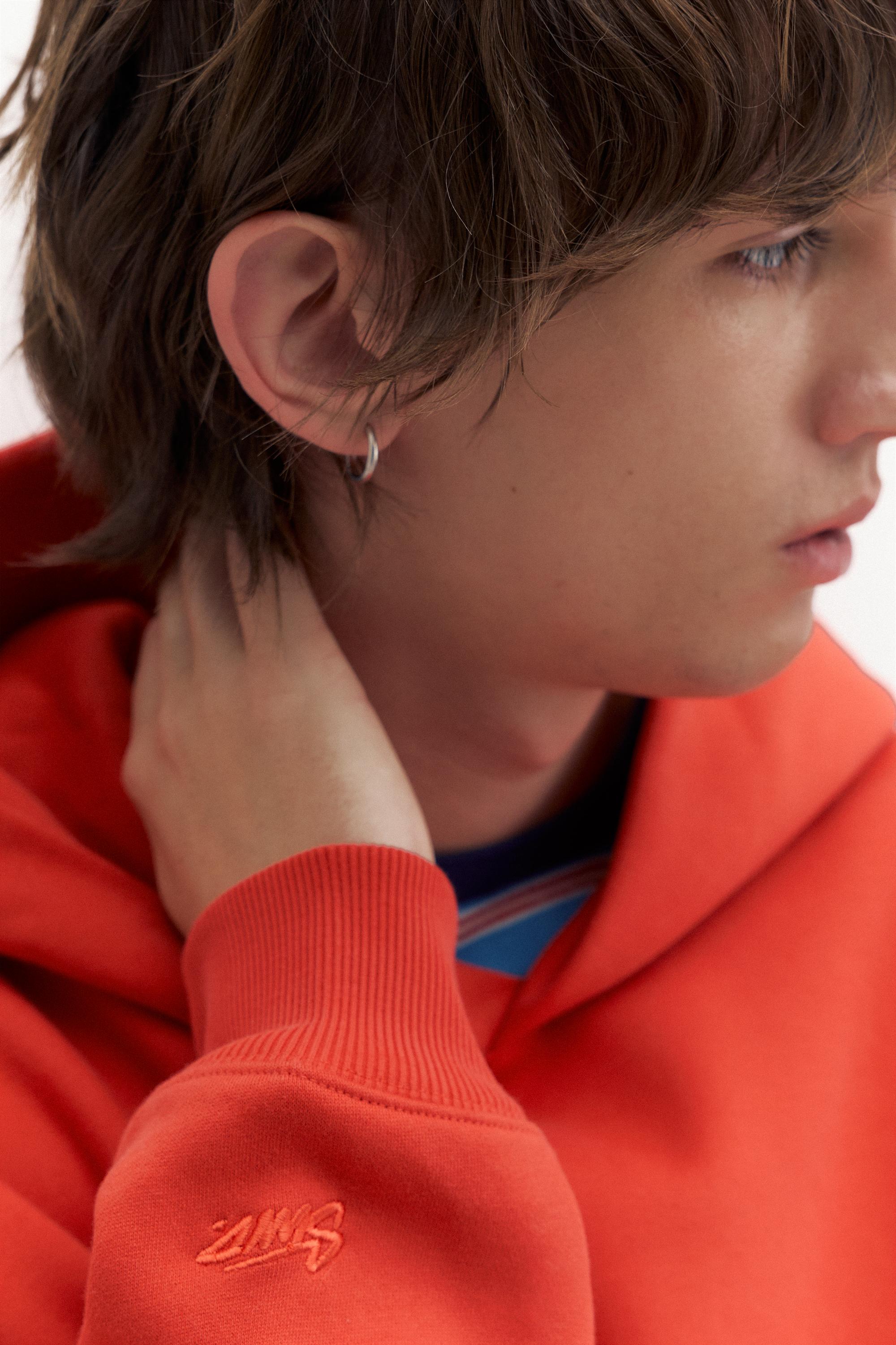 STWD boxy-fit logo hoodie — Red