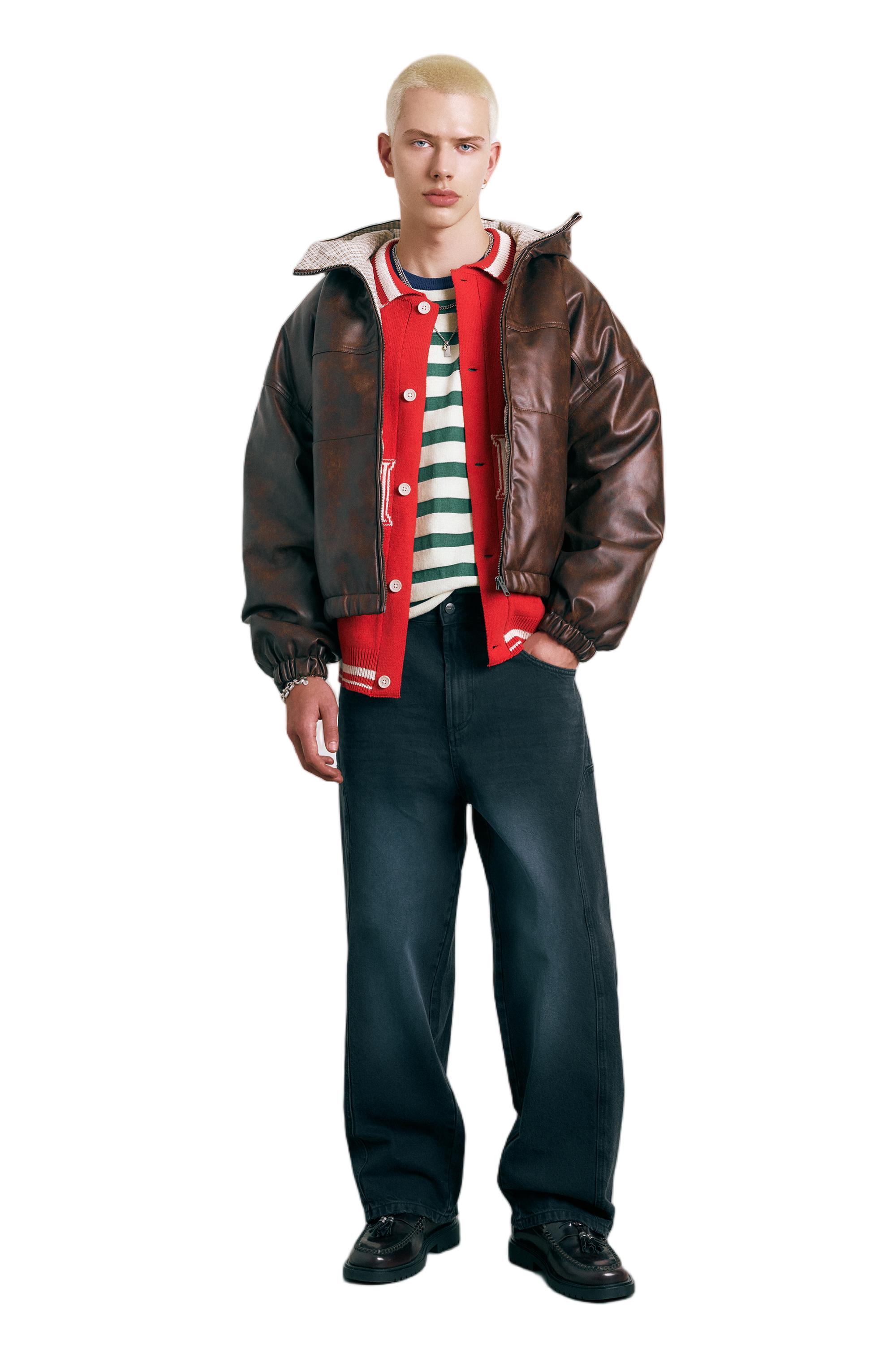 Eskitme suni deri ceket - Görsel 32