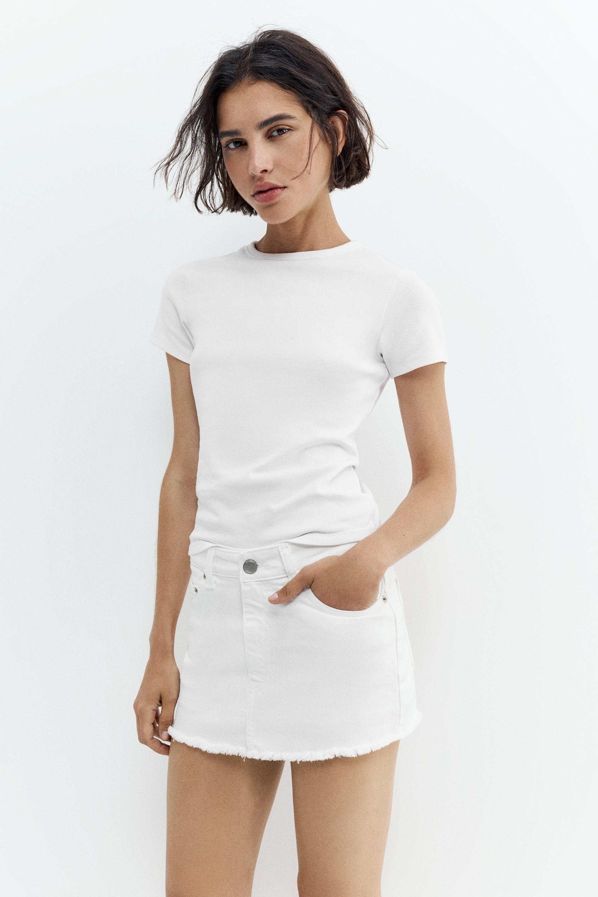 Denim skort — White