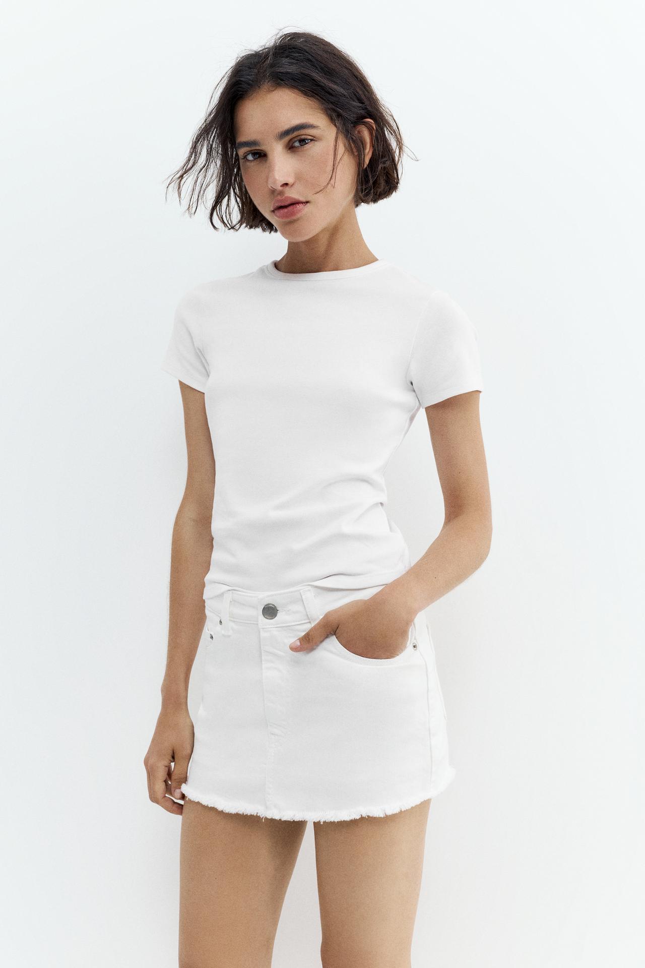 Denim skort — White