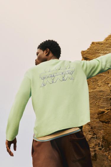 STWD round neck jumper — Faded green 1