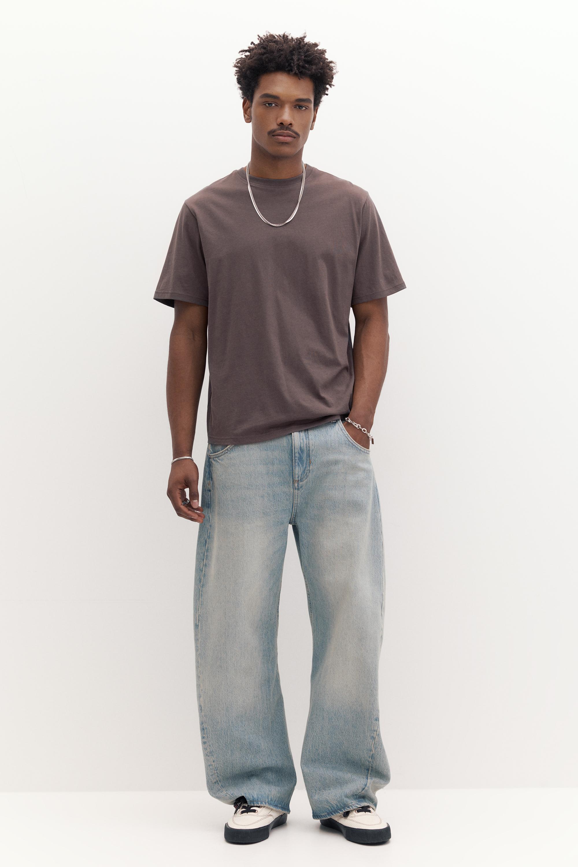 Basic kısa kollu pamuklu tişört - Görsel 156