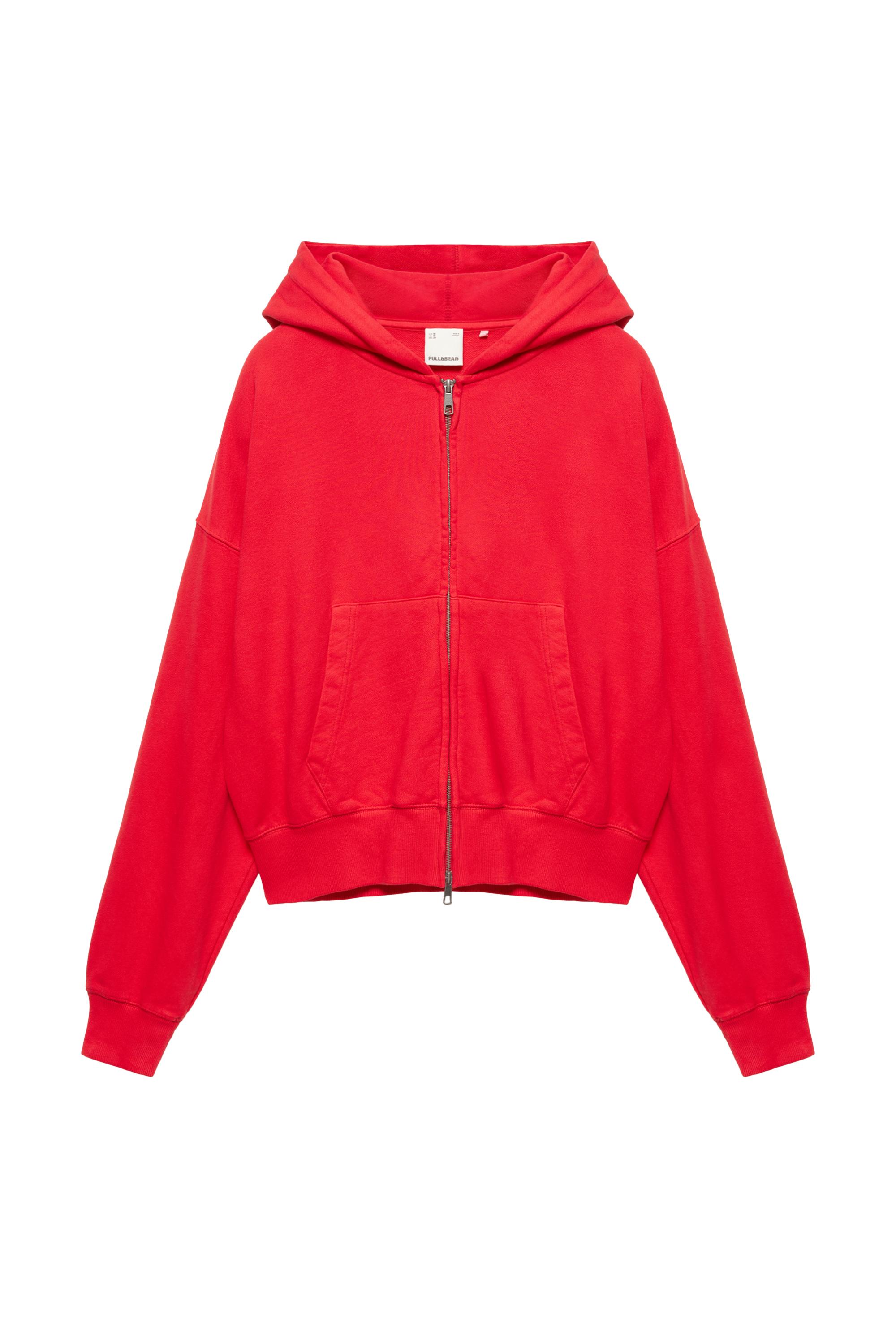 Pull&Bear Fermuarlı kapüşonlu sweatshirt görsel 5