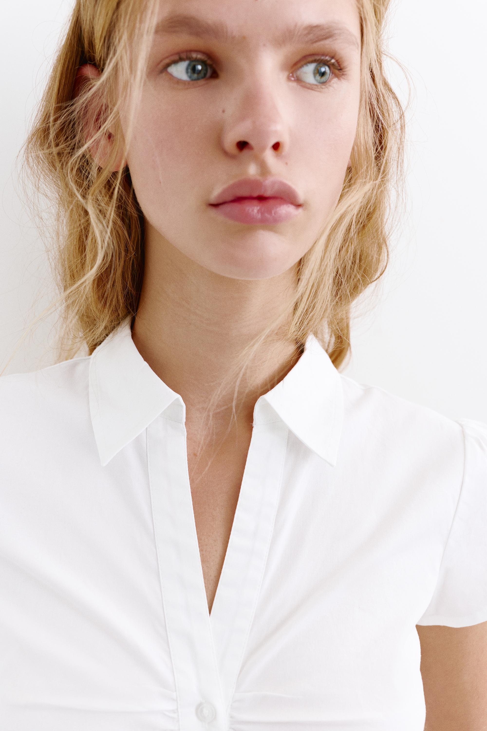 Slim fit short sleeve shirt — White