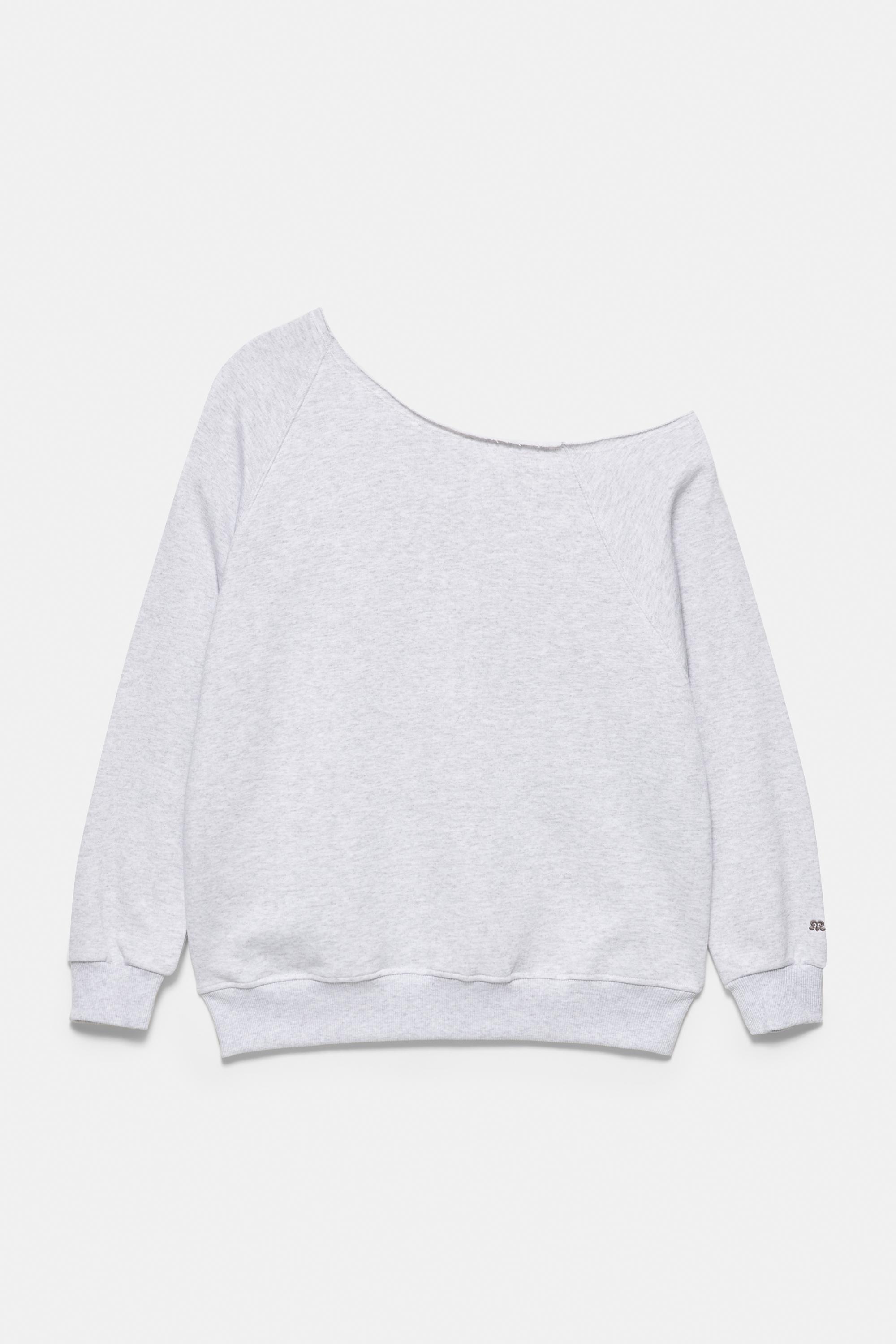 Pull&Bear Asimetrik grafik sweatshirt görsel 6