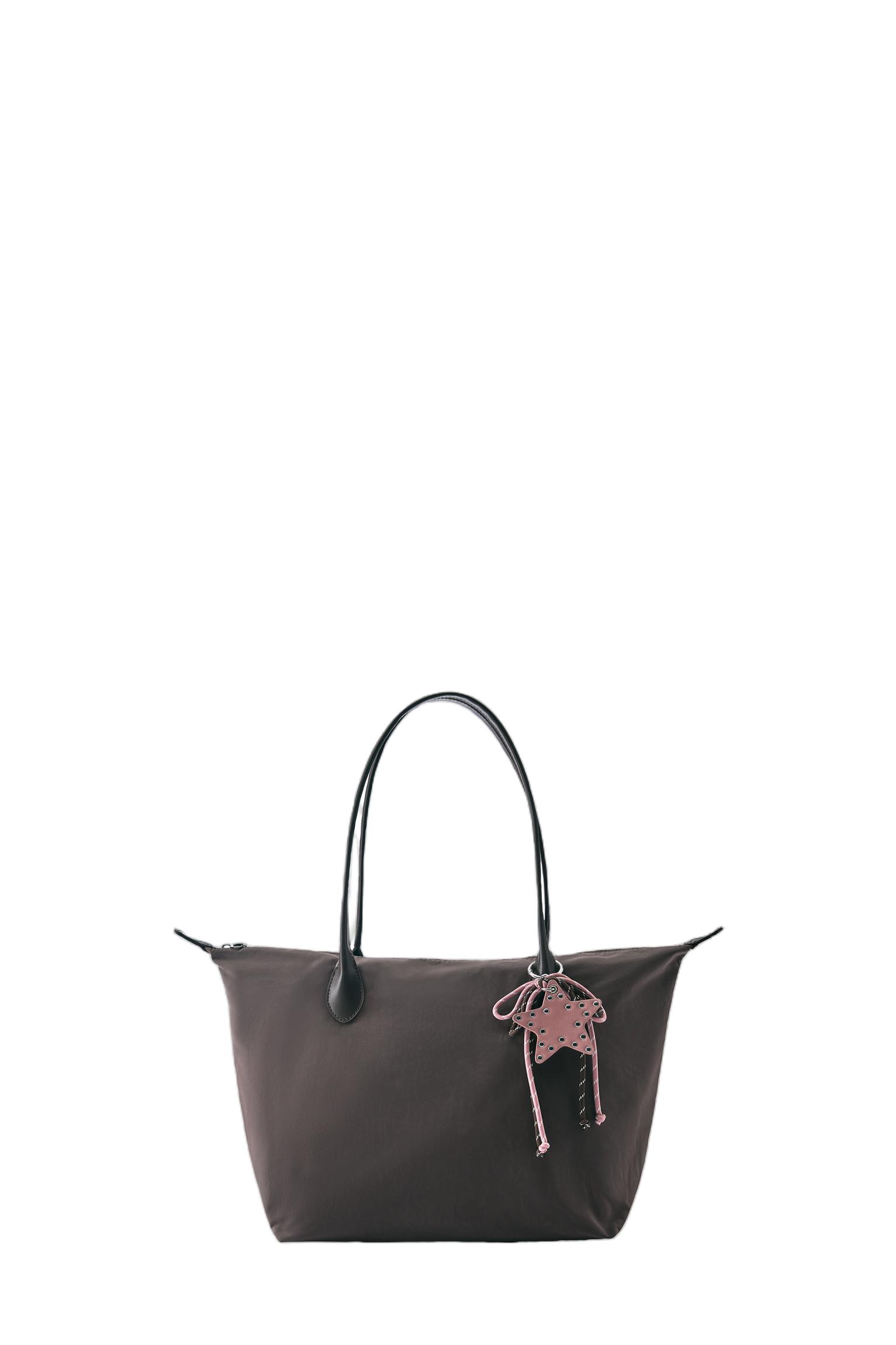 Embellished nylon tote bag — Brown