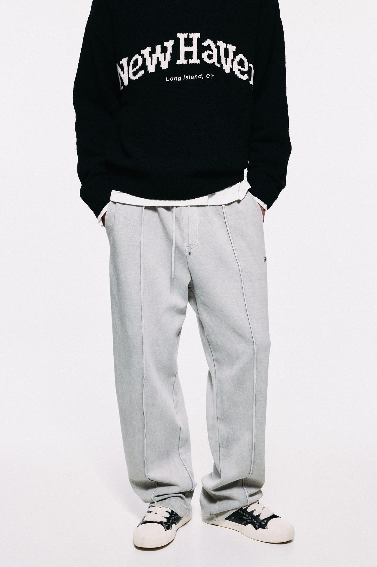 Washed-effect jogger trousers — Anthracite grey