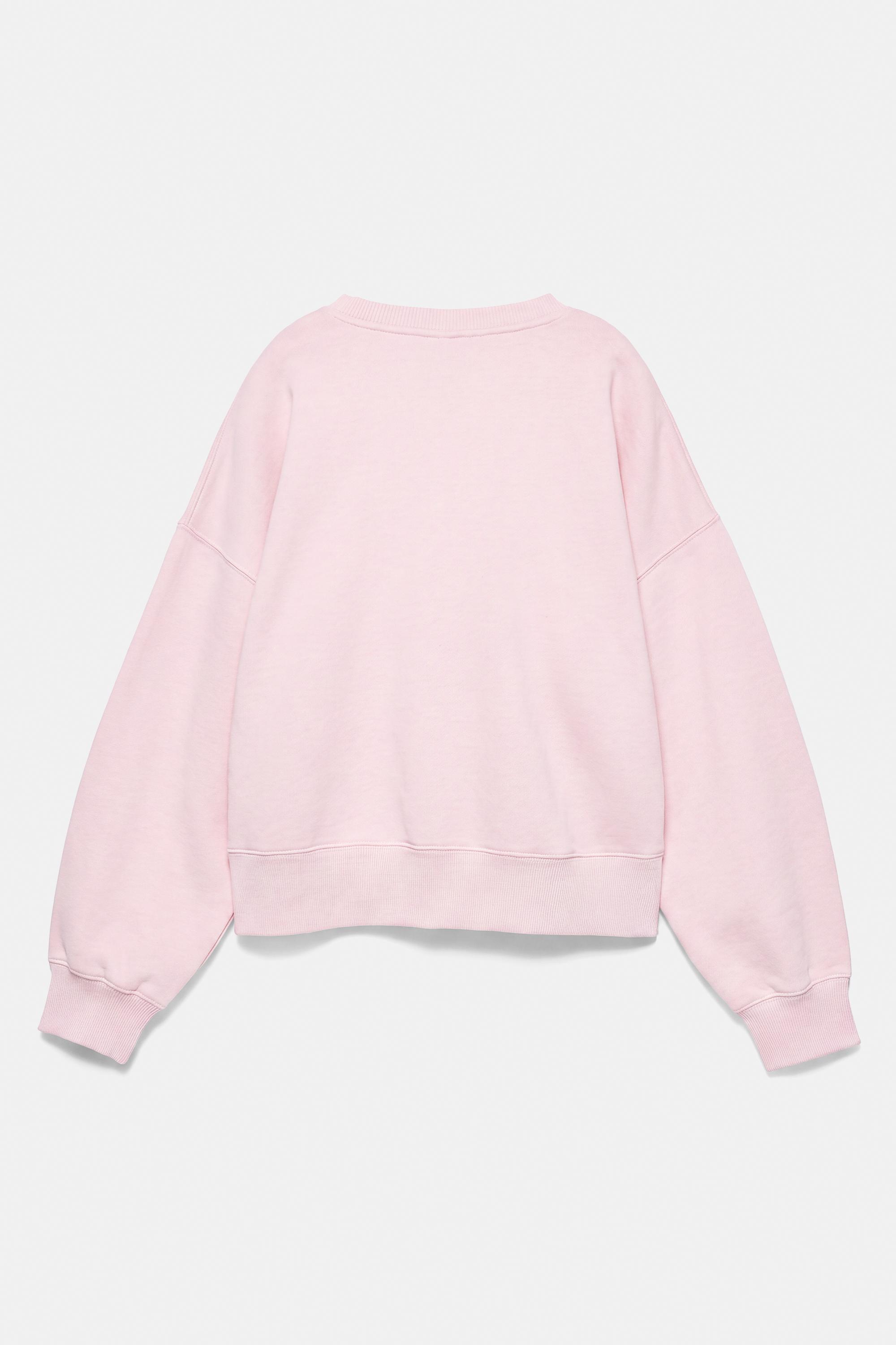 Round neck sweatshirt — Pastel pink