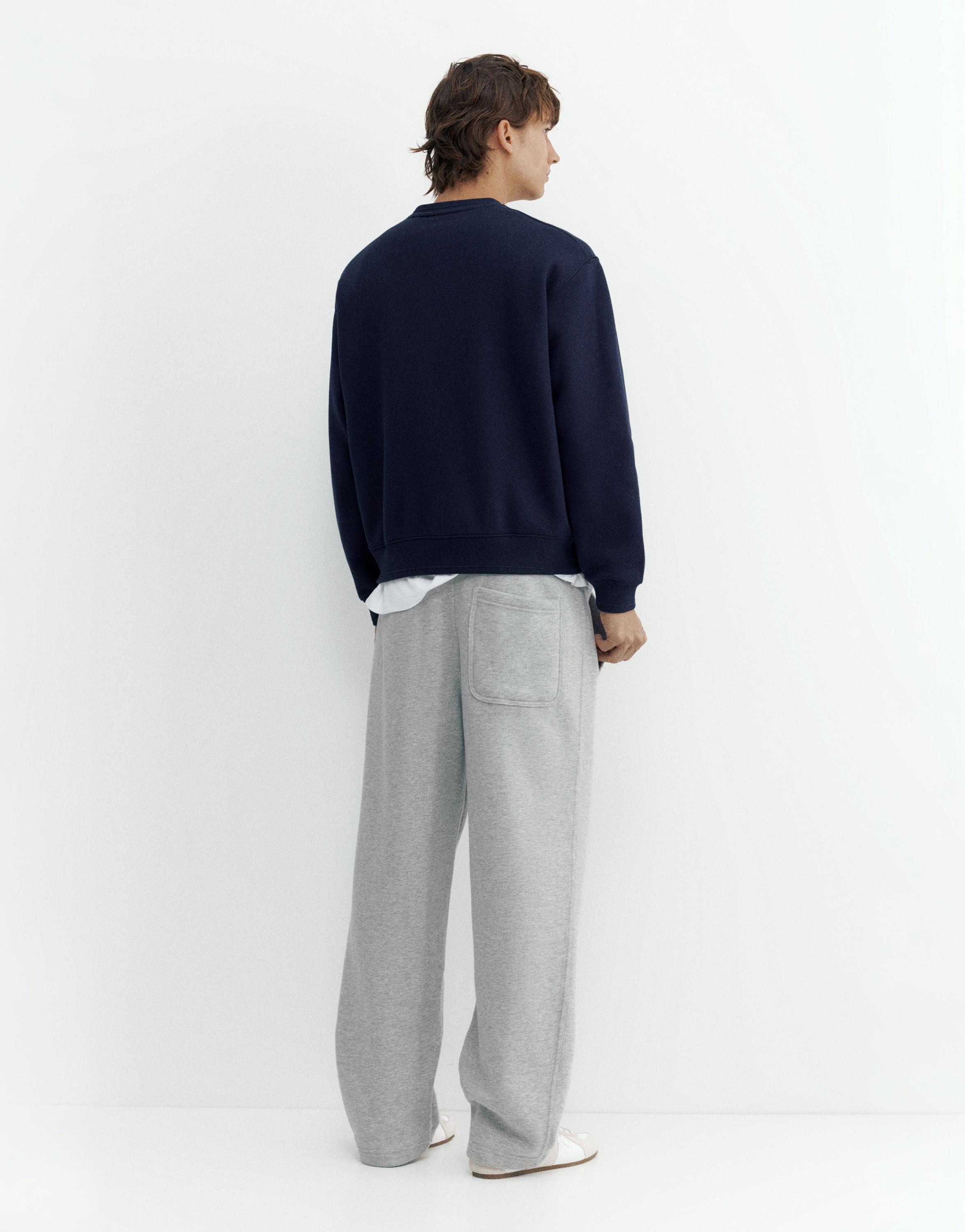 Basic baggy tracksuit bottoms — Grey marl