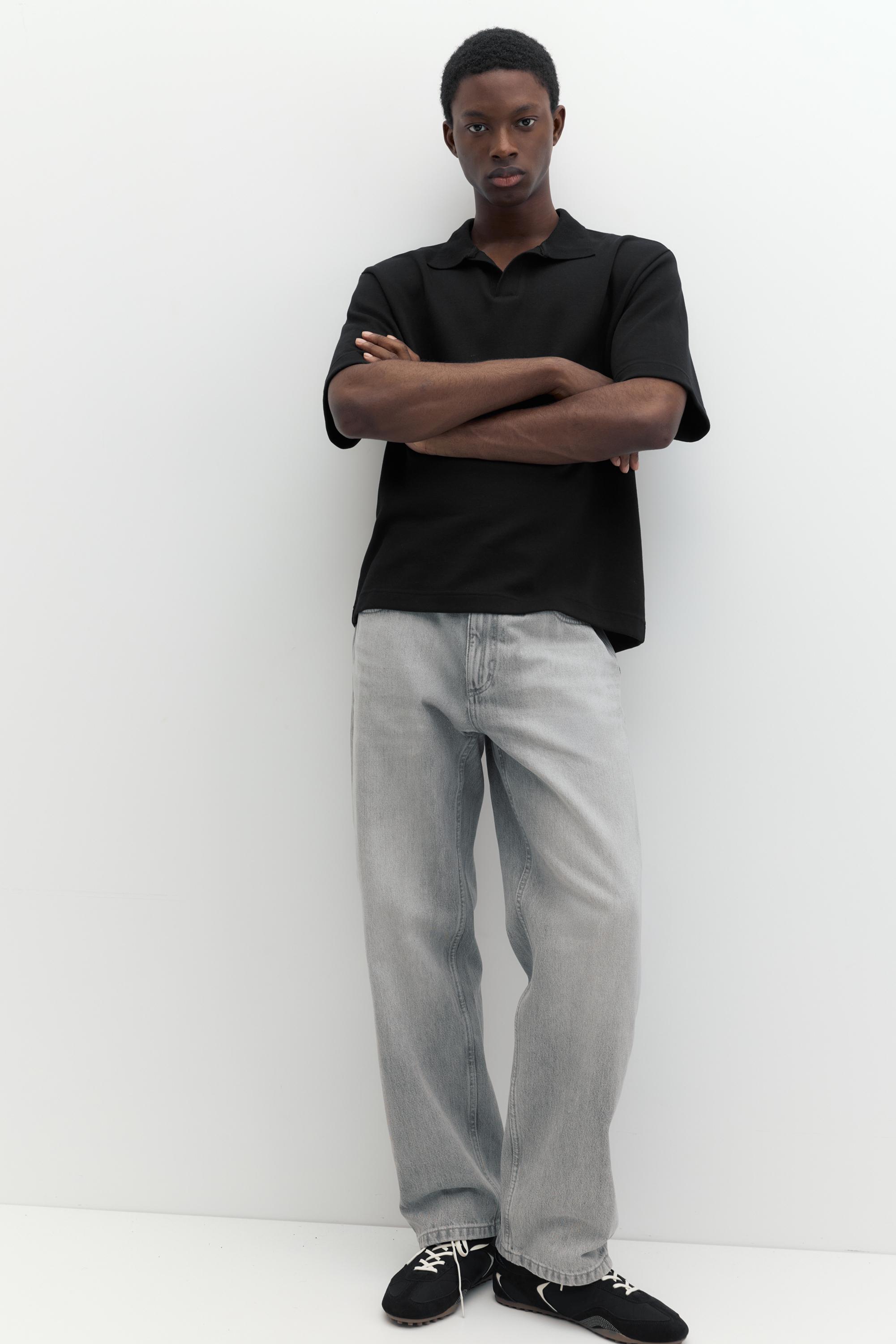 Short sleeve interlock polo shirt — Black