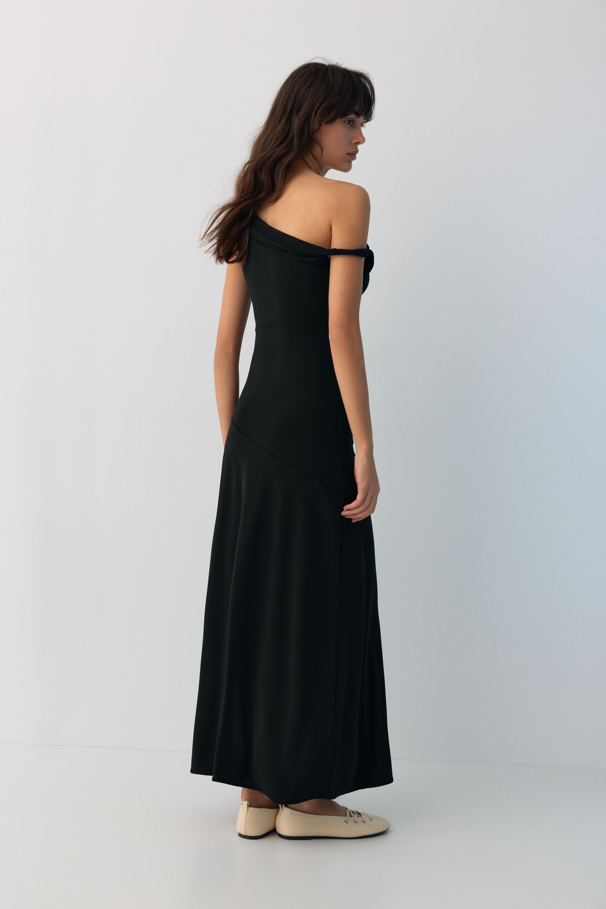 Asimetrik midi elbise - Görsel 13