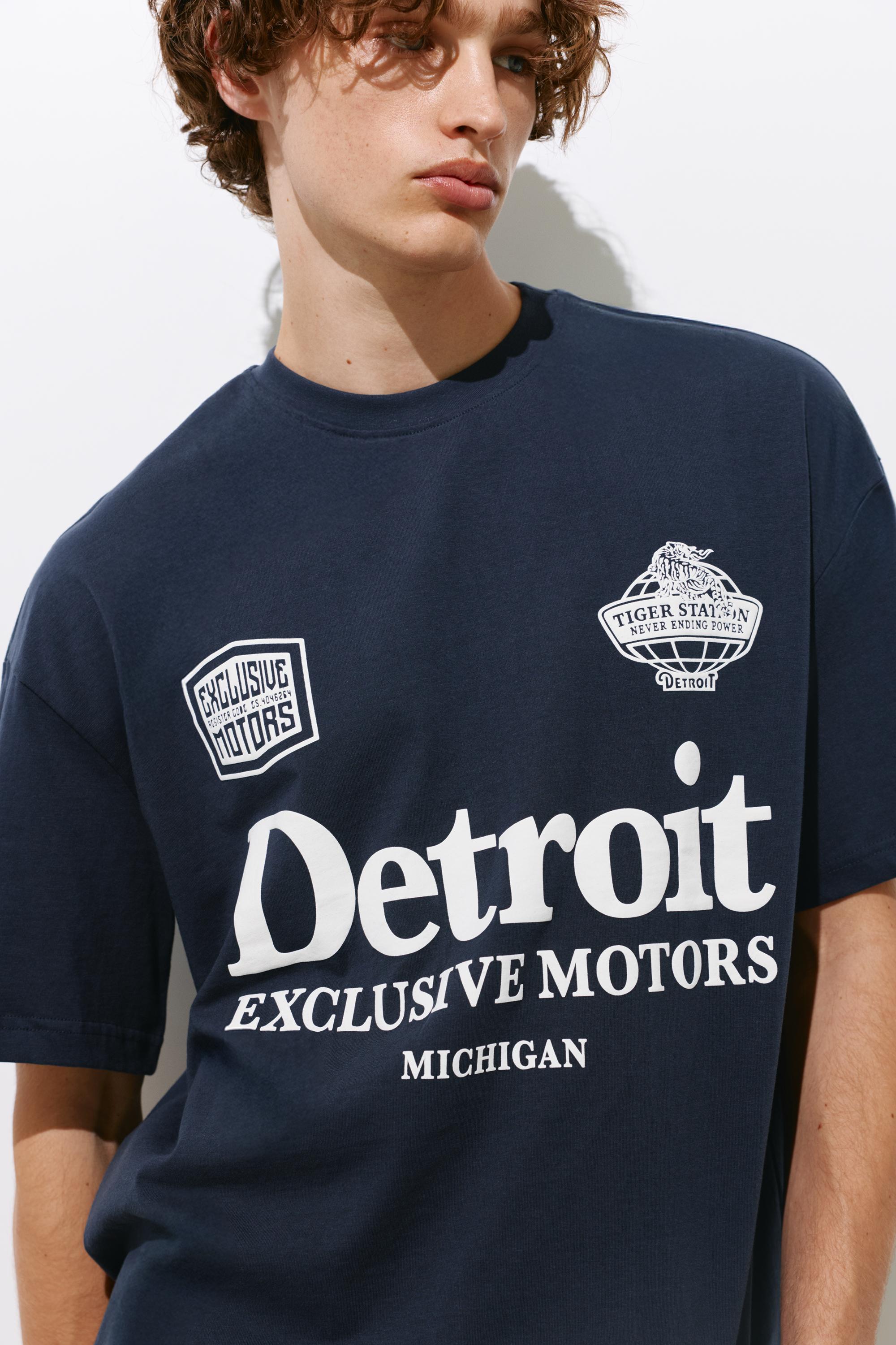 Boxy Detroit T-shirt — Dark navy
